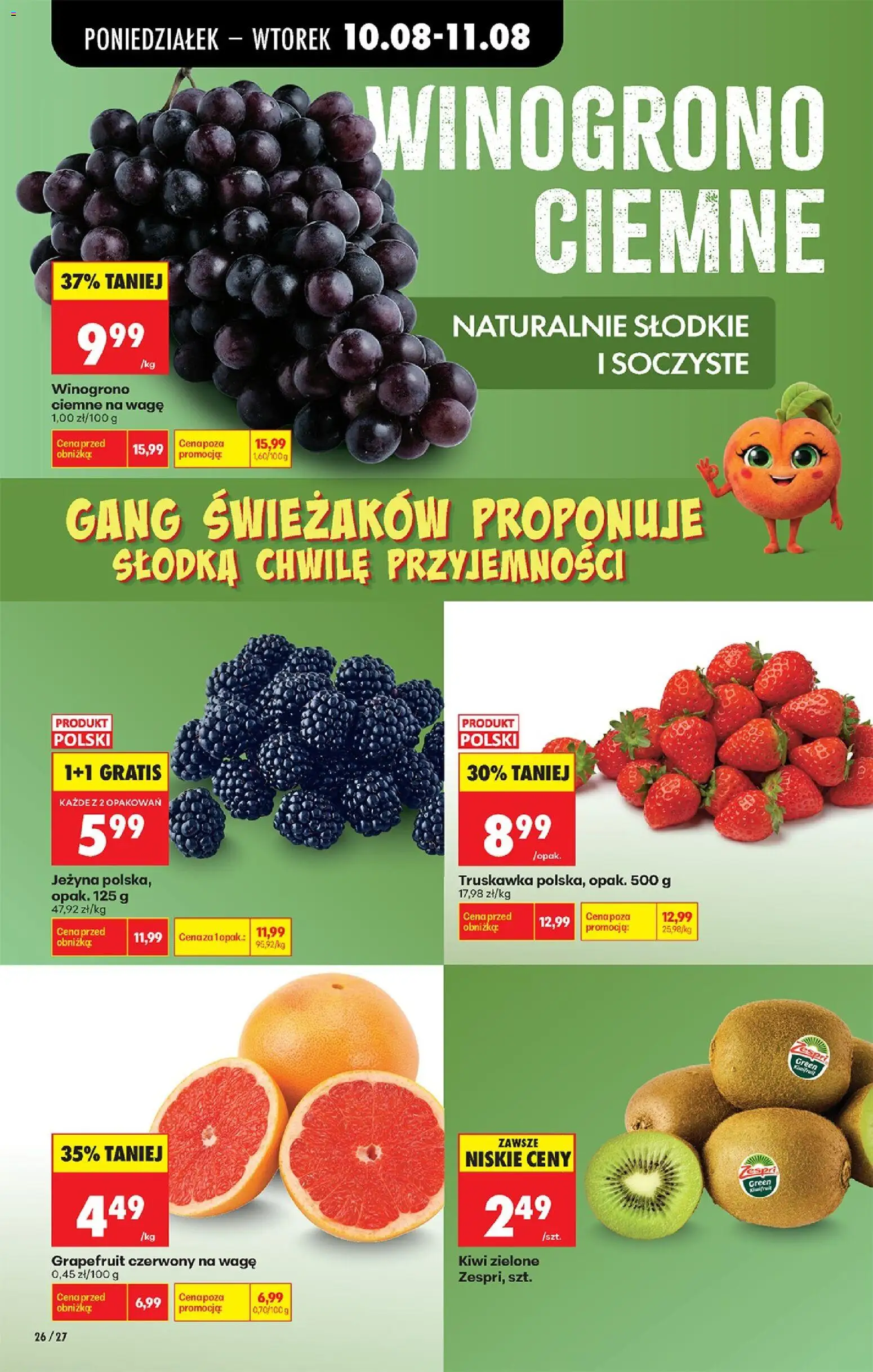 Biedronka gazetka od 10.08.2026 | Strona: 32 | Produkty: Winogrono, Kiwi