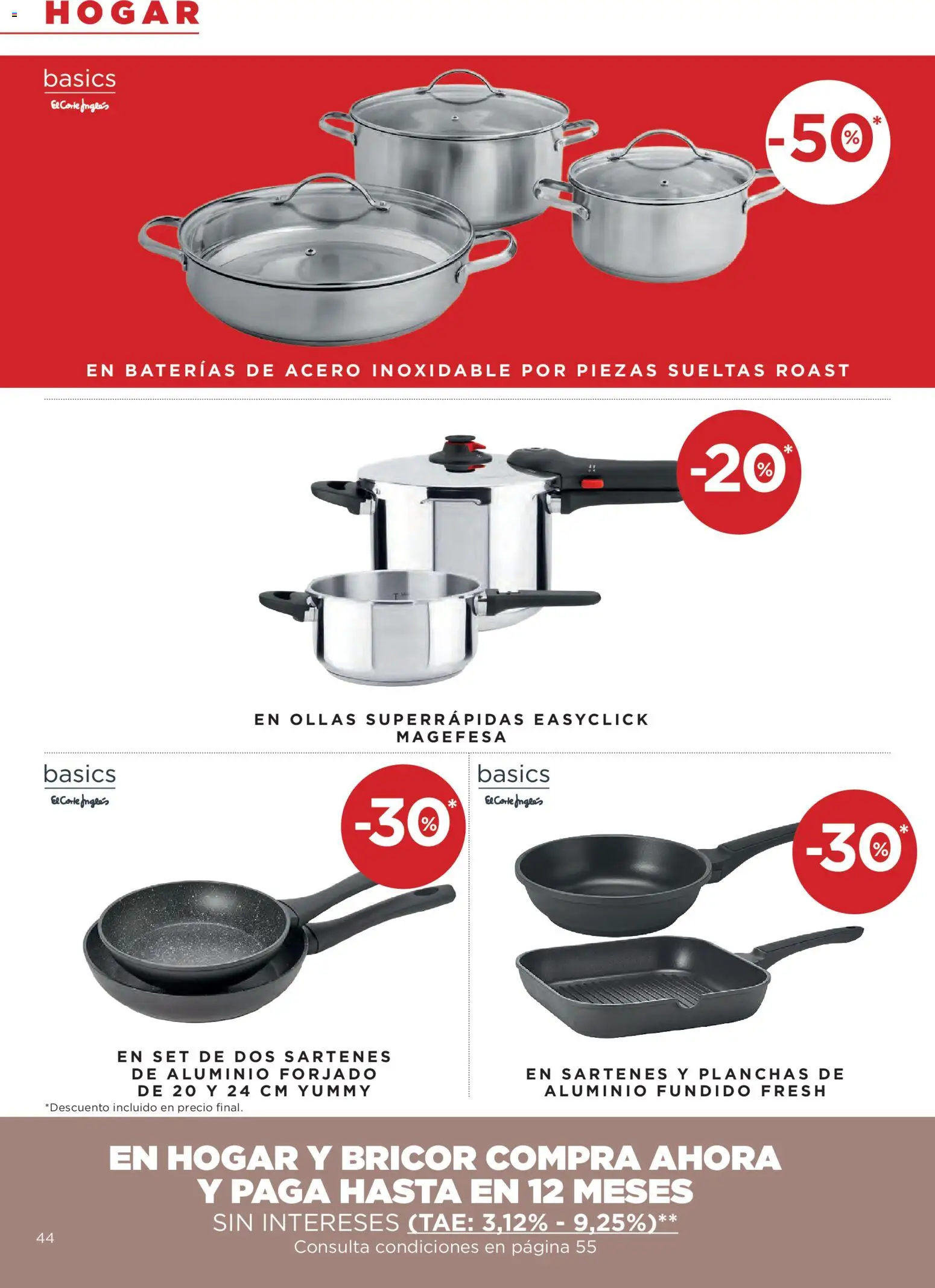 Hipercor catálogo │ válido desde el 24/09/2026 | Página: 44 | Productos: Ollas