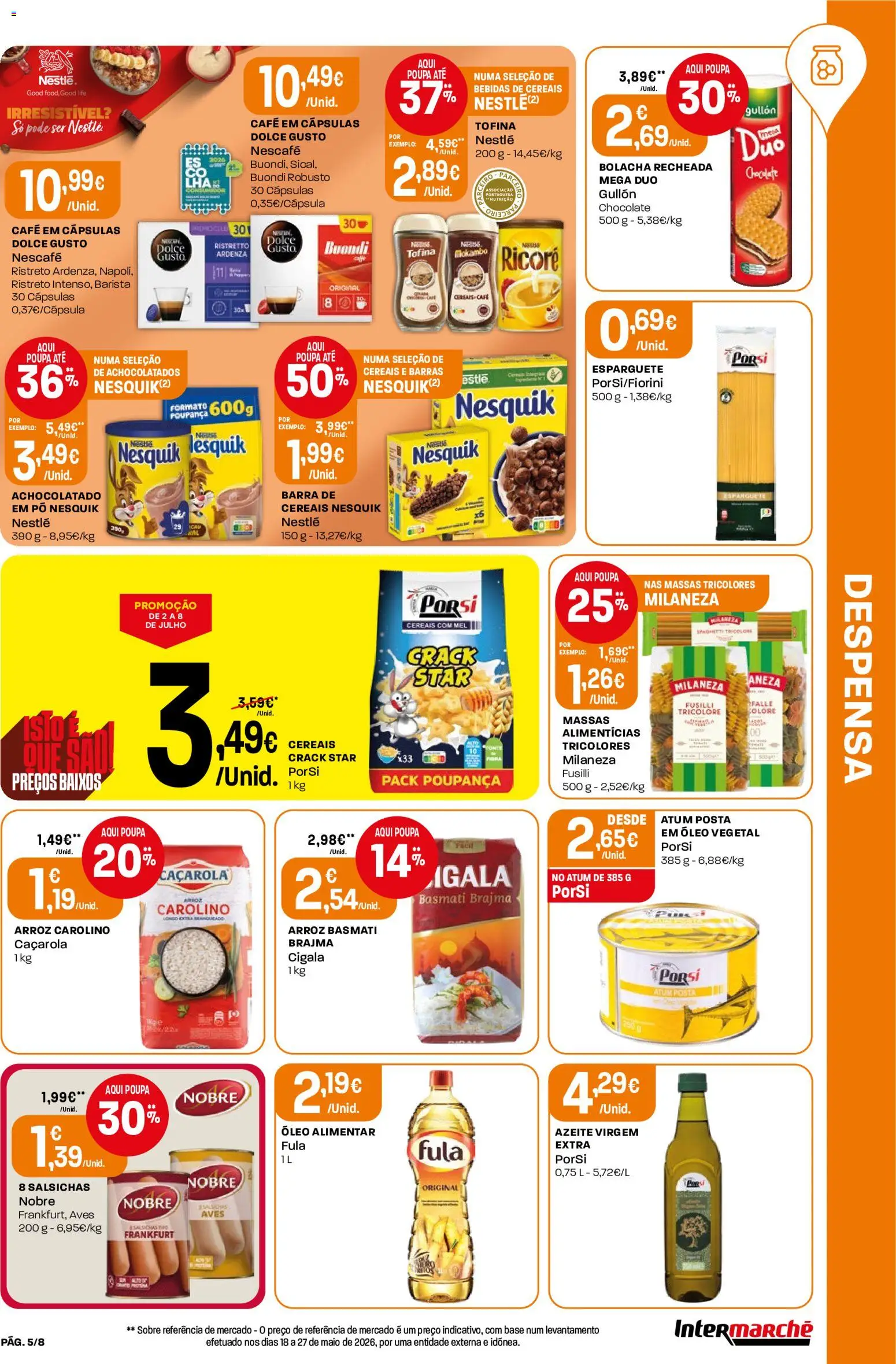 Intermarché Folheto Mini │ válido de 02/07/2026 | Página: 5 | Produtos: Azeite, Pó, Nestlé, Dolce gusto