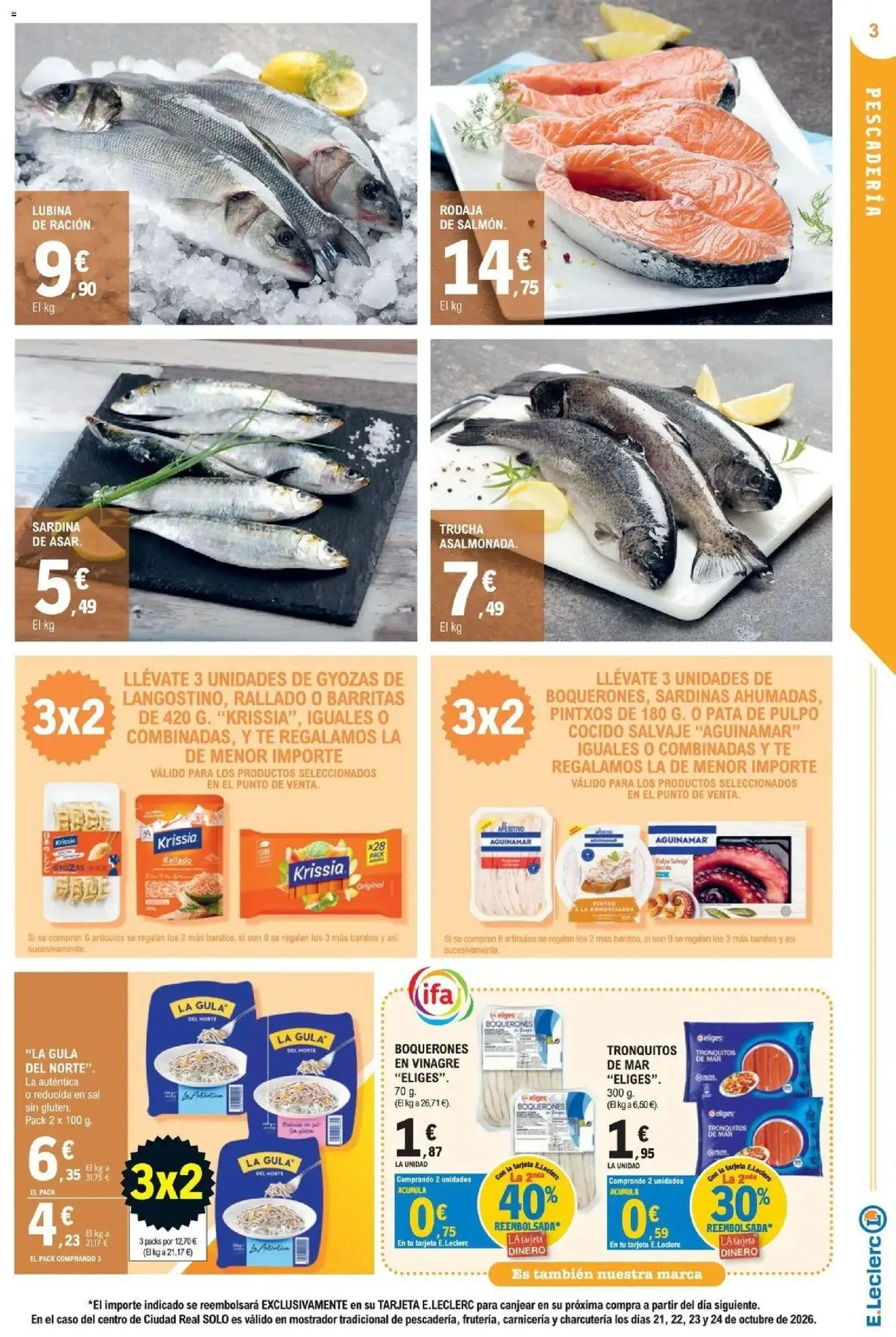 E.Leclerc Megames 3X2 21/10/2026 - 01/11/2026 | Página: 3 | Productos: Té, Sardinas, Sal, Vinagre