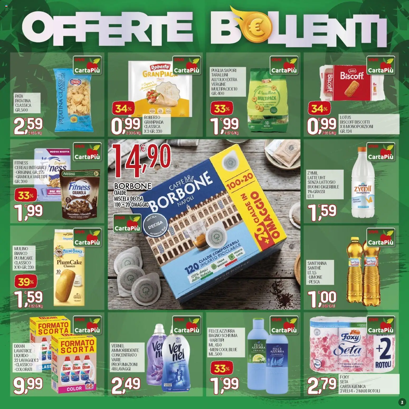 Volantino CRAI del 06/08/2026 | Pagina: 3 | Prodotti: Caffè, Ammorbidente, Limone, Pesca