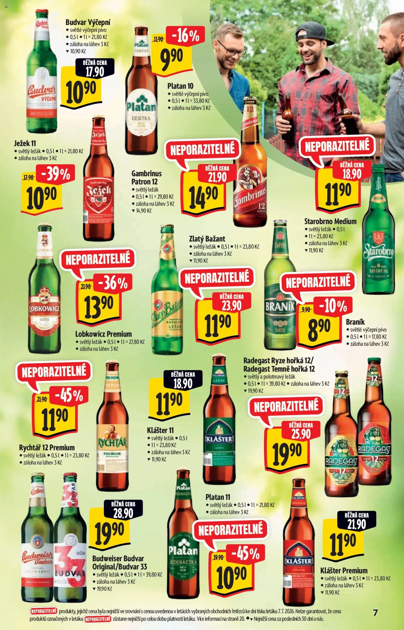 Albert katalog - Hypermarket od 15.07.2026 | Strana: 7 | Produkty: Pivo, Zlatý Bažant, Braník, Radegast