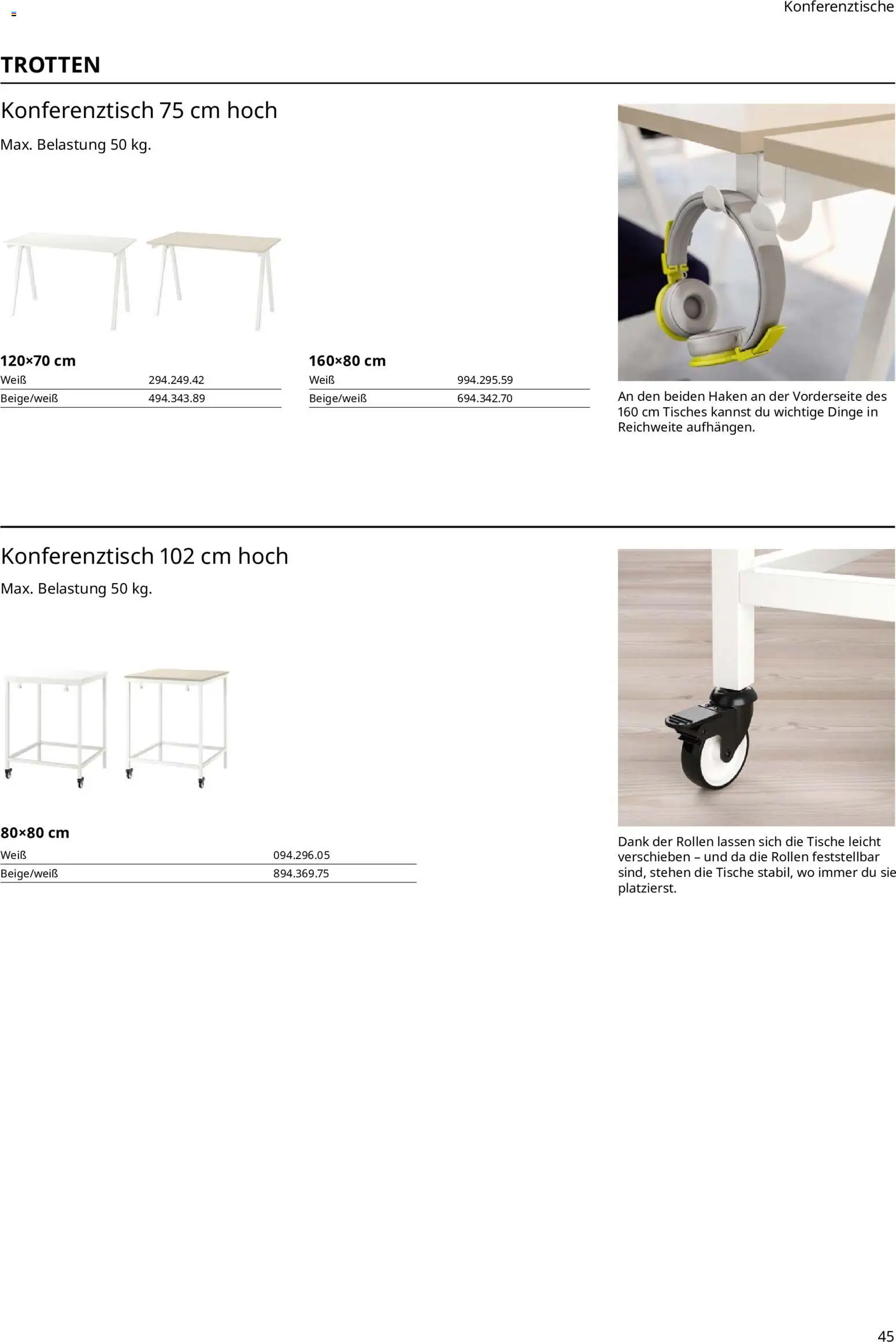 Ikea Büroeinrichtung – gültig ab 01.04.2026 | Seite: 45 | Produkte: Konferenztisch