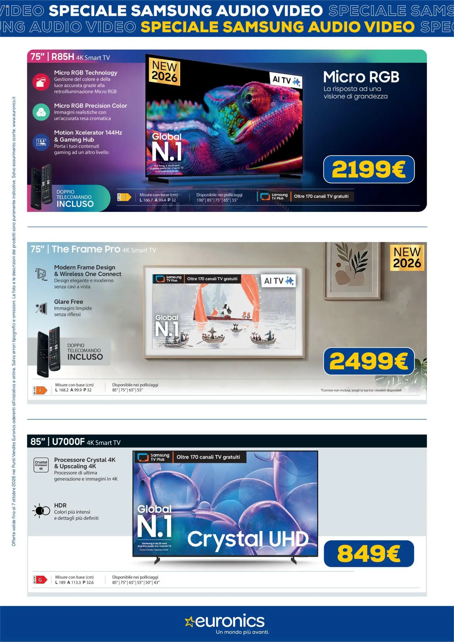 Volantino Euronics del 01/10/2026 | Pagina: 2 | Prodotti: smart TV, The, TV, Video