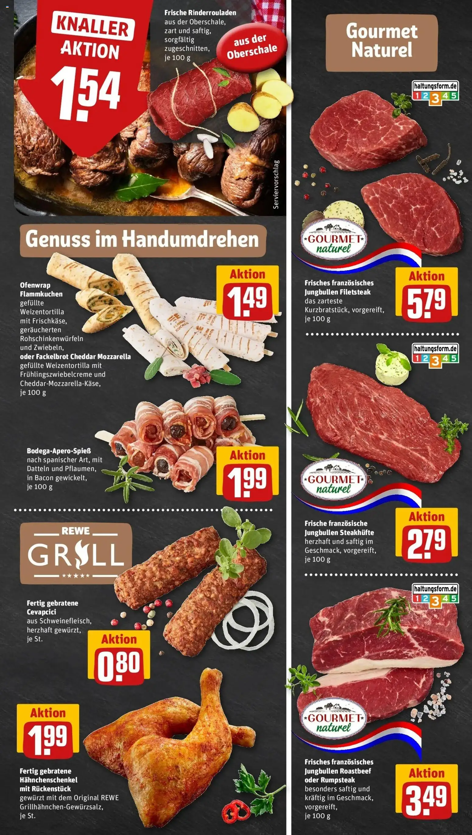 REWE Prospekt ab 28.09.2026 zum Blättern » Angebote | Seite: 11 | Produkte: Rinderrouladen, Hahnchenschenkel, Cevapcici, Kuchen