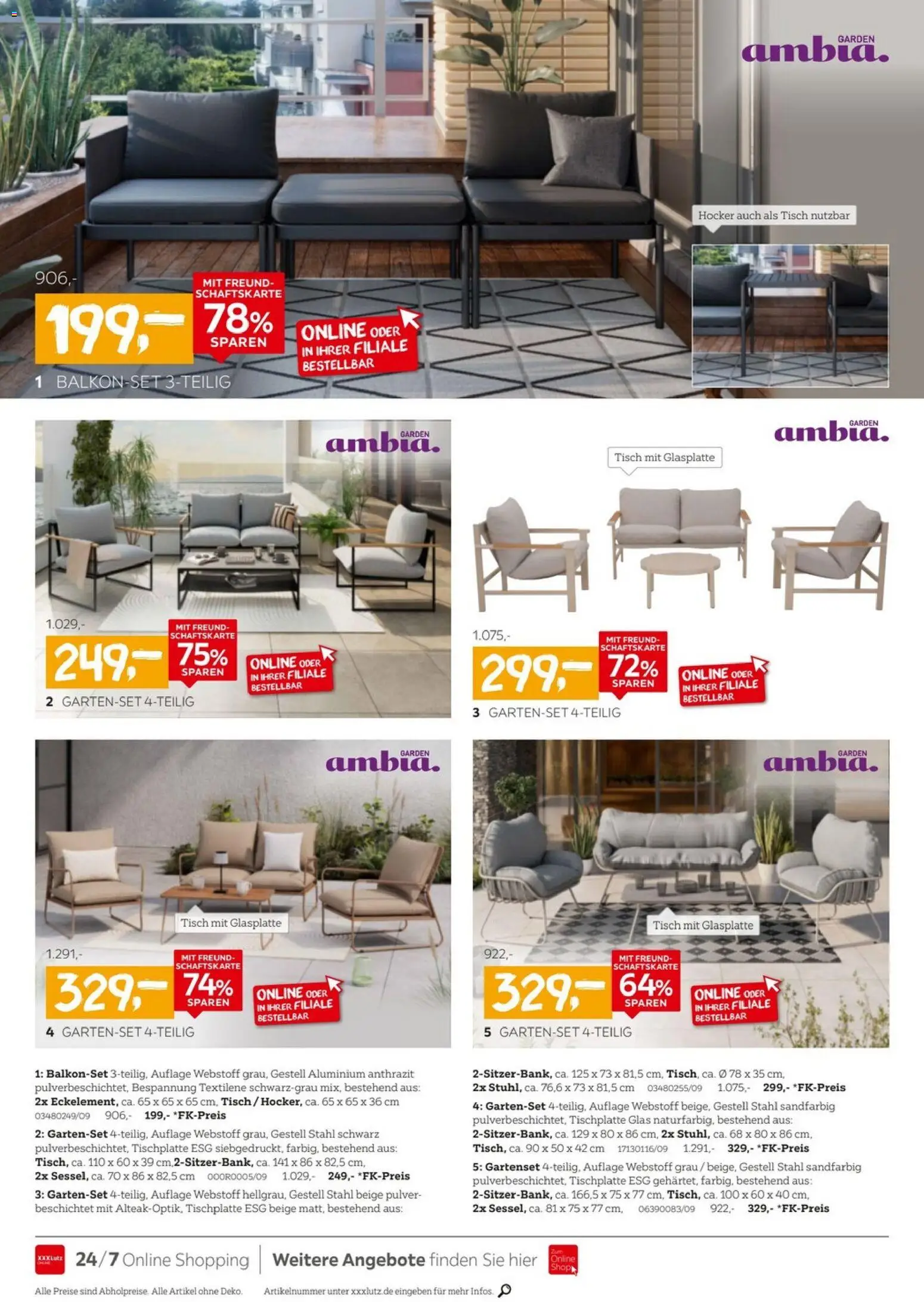 XXXLutz Garten-Preishits – gültig ab 06.06.2026 | Seite: 4 | Produkte: Hocker, Tisch