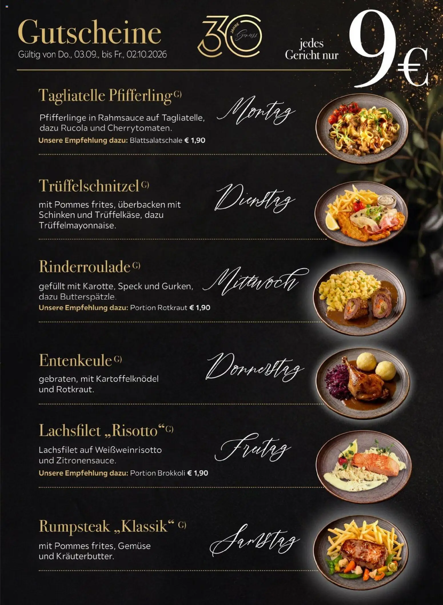 XXXLutz Restaurantgutscheine – gültig ab 29.08.2026 | Seite: 3 | Produkte: Rucola, Pommes, Gemüse, Pfifferlinge