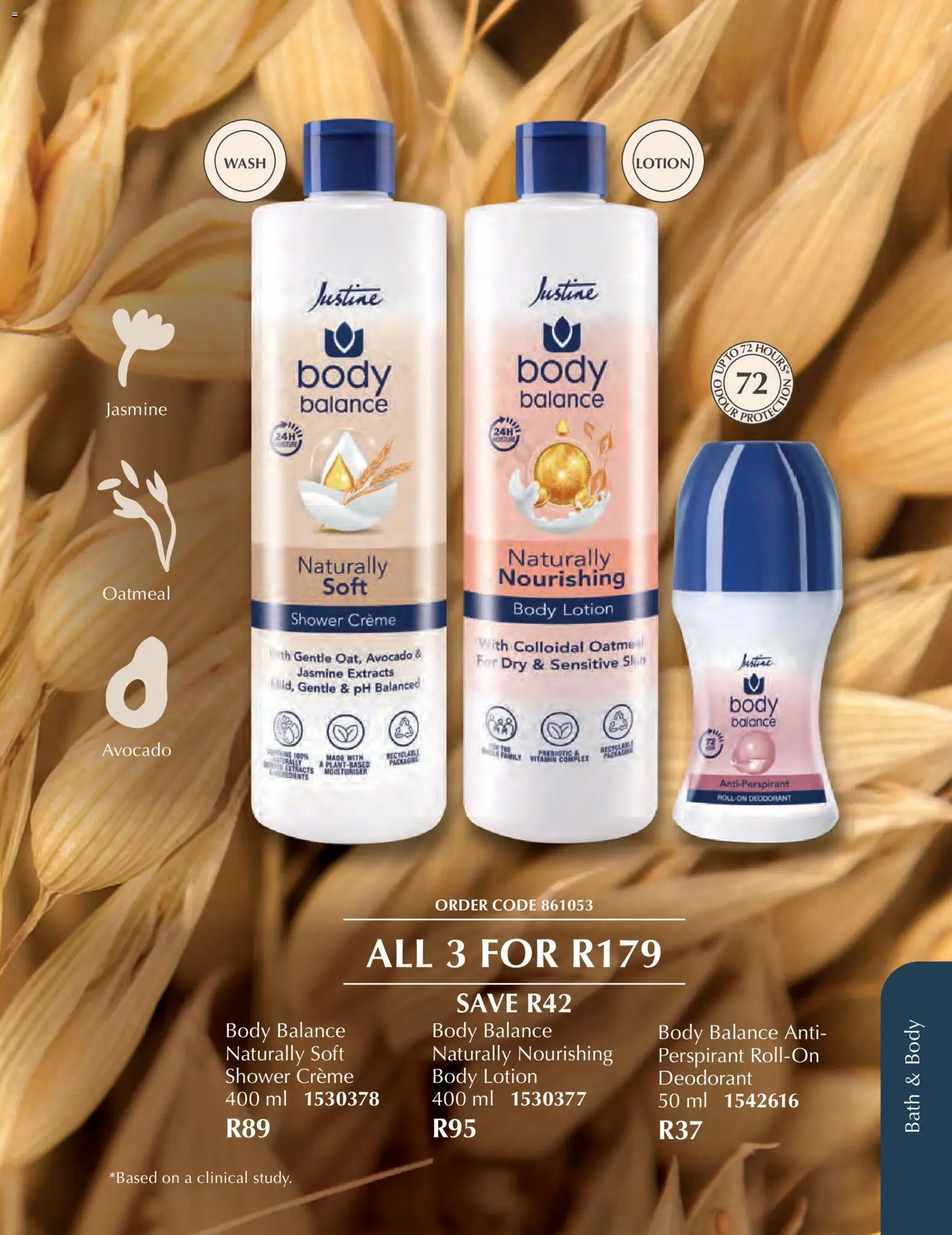 New Justine catalogue – valid from 01.04.2026 | Page: 77 | Products: Bath, Shower, Deodorant, Lotion