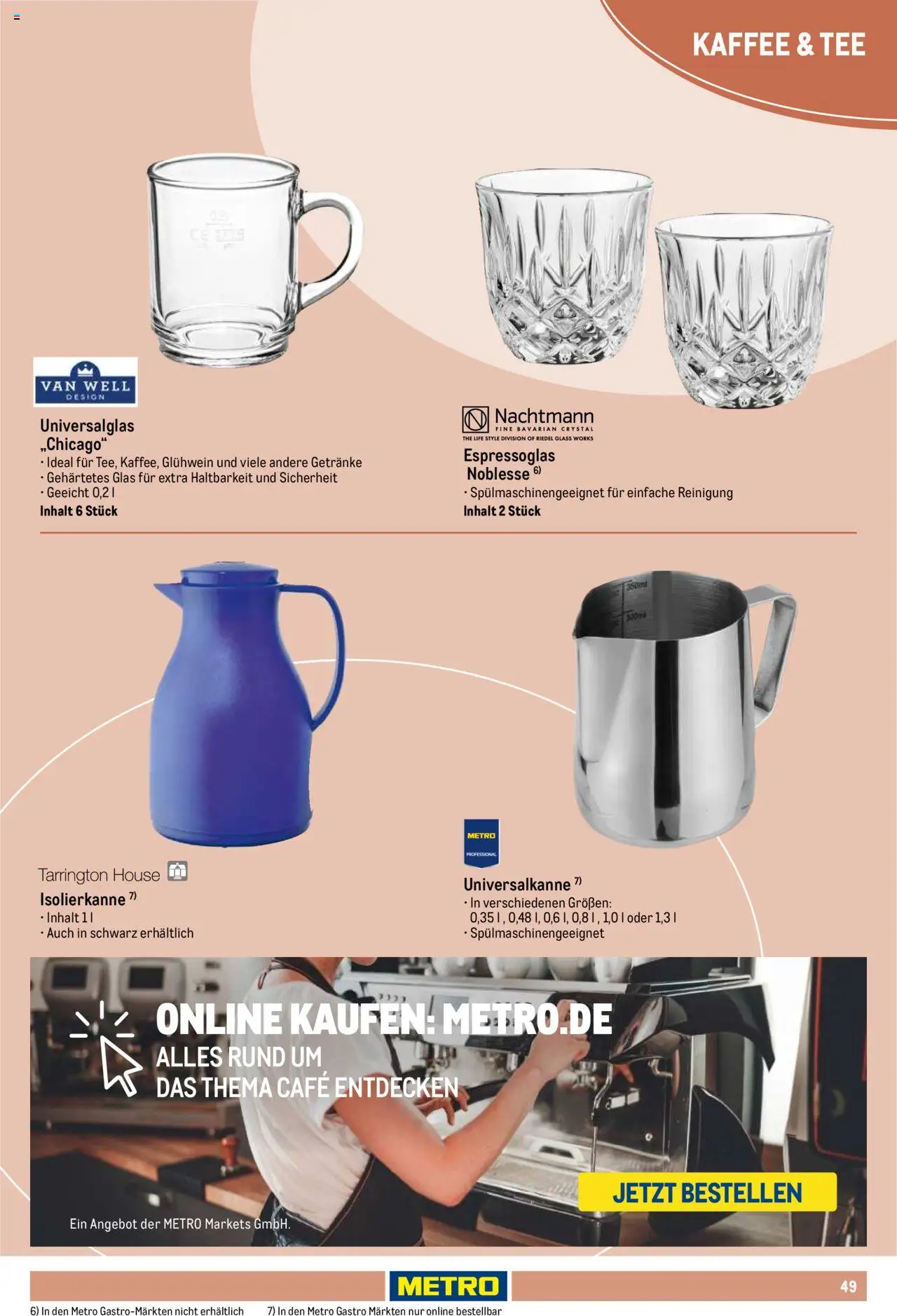 Metro Non Food Sortiment – gültig ab 01.10.2025 | Seite: 49 | Produkte: Kaffee, Tee