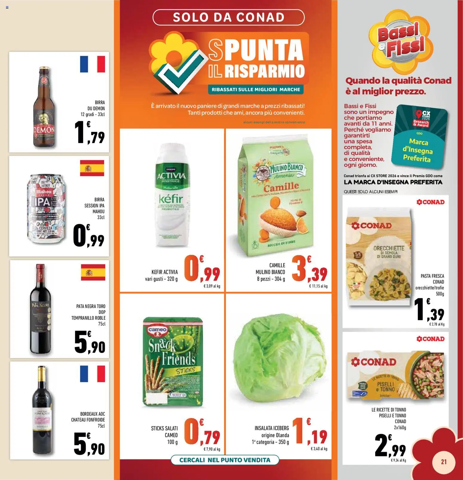 Volantino Conad del 04.06.2026 | Pagina: 21 | Prodotti: Birra, Insalata, Pasta, Orecchiette
