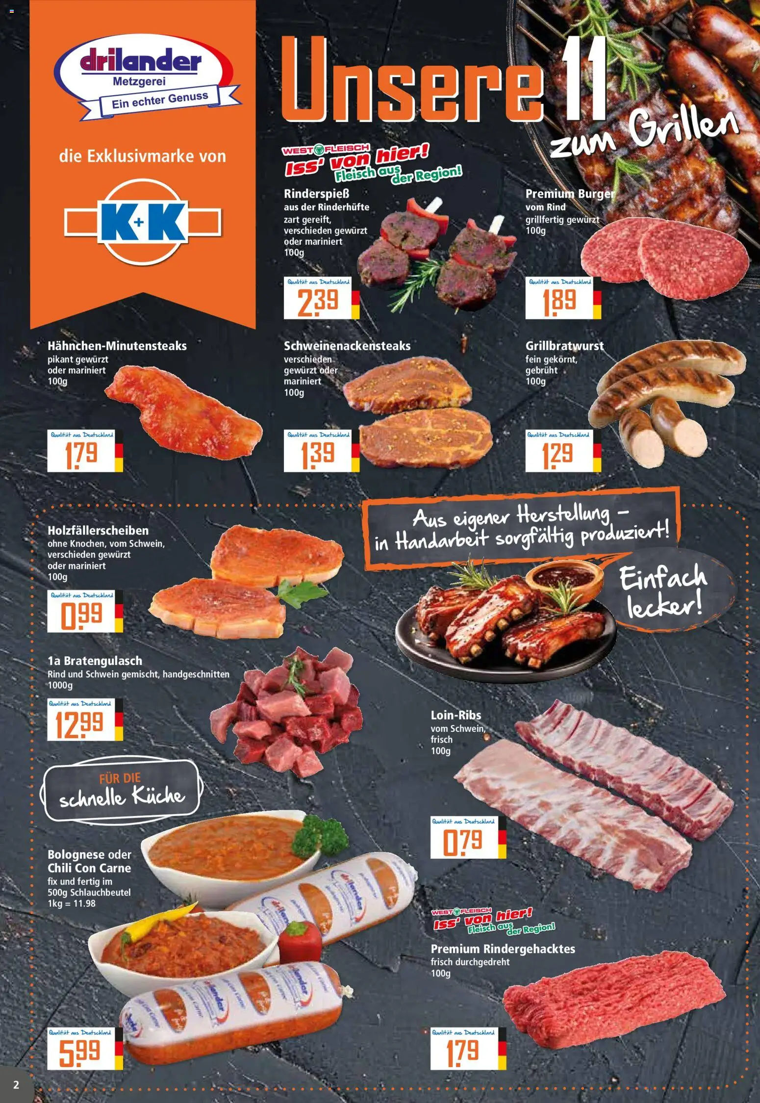 Klaas & Kock Prospekt 	 – gültig ab 04.05.2026 | Seite: 2 | Produkte: Küche, Burger, Chili, Fleisch