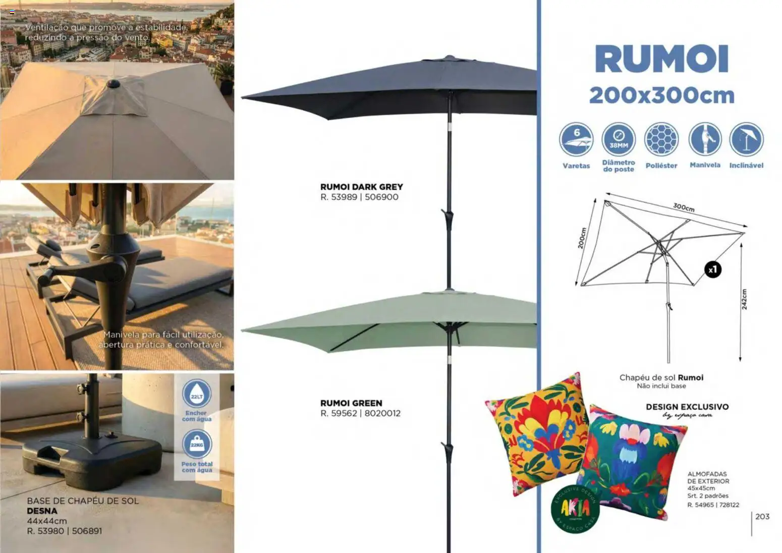 Espaço Casa folheto Ar Livre 2026 │ válido de 07.03.2026 | Página: 203 | Produtos: Agua, Chapéu, Base