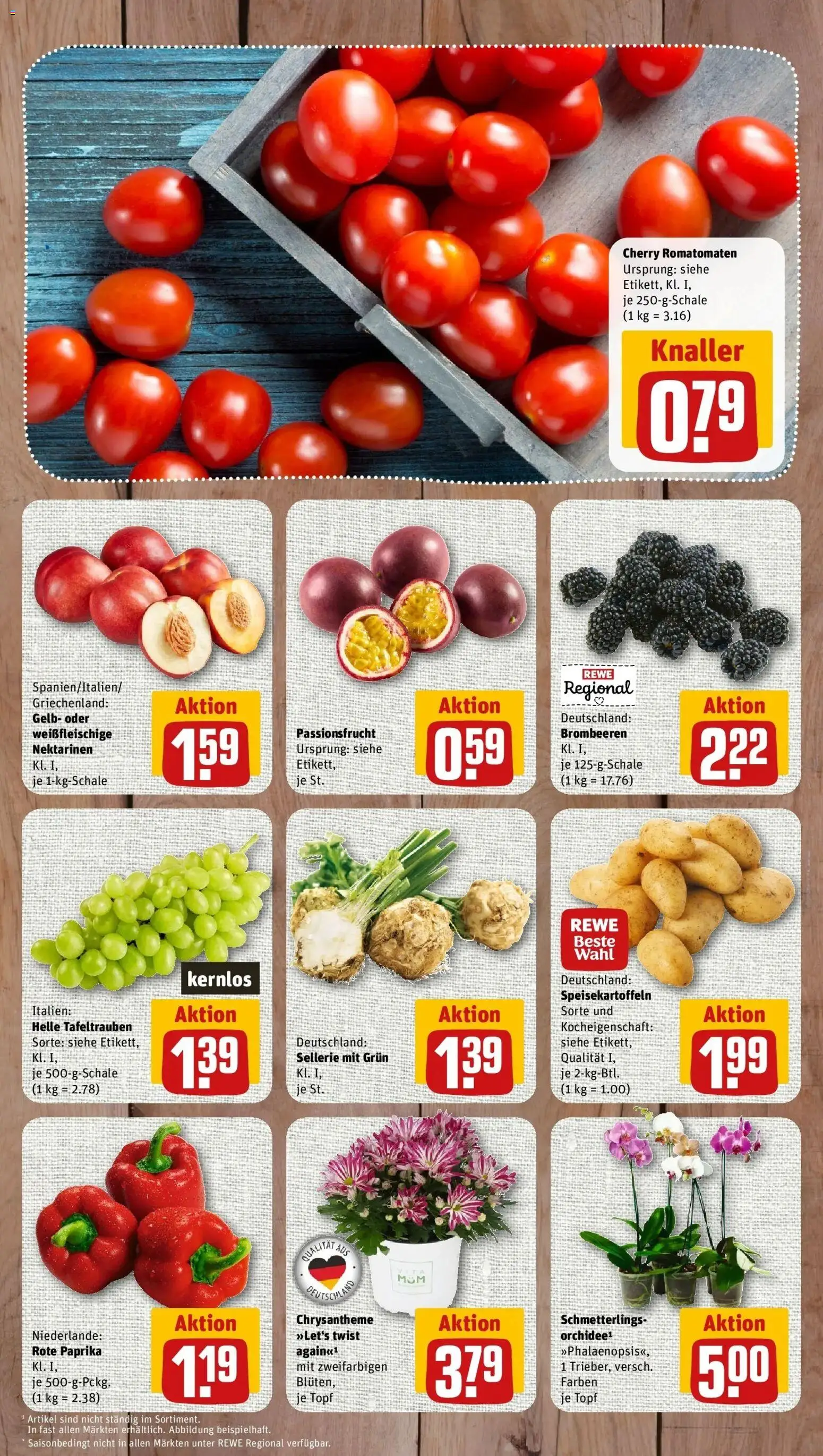 REWE Prospekt ab 10.08.2026 zum Blättern » Angebote | Seite: 3 | Produkte: Nektarinen, Paprika, Rote Paprika