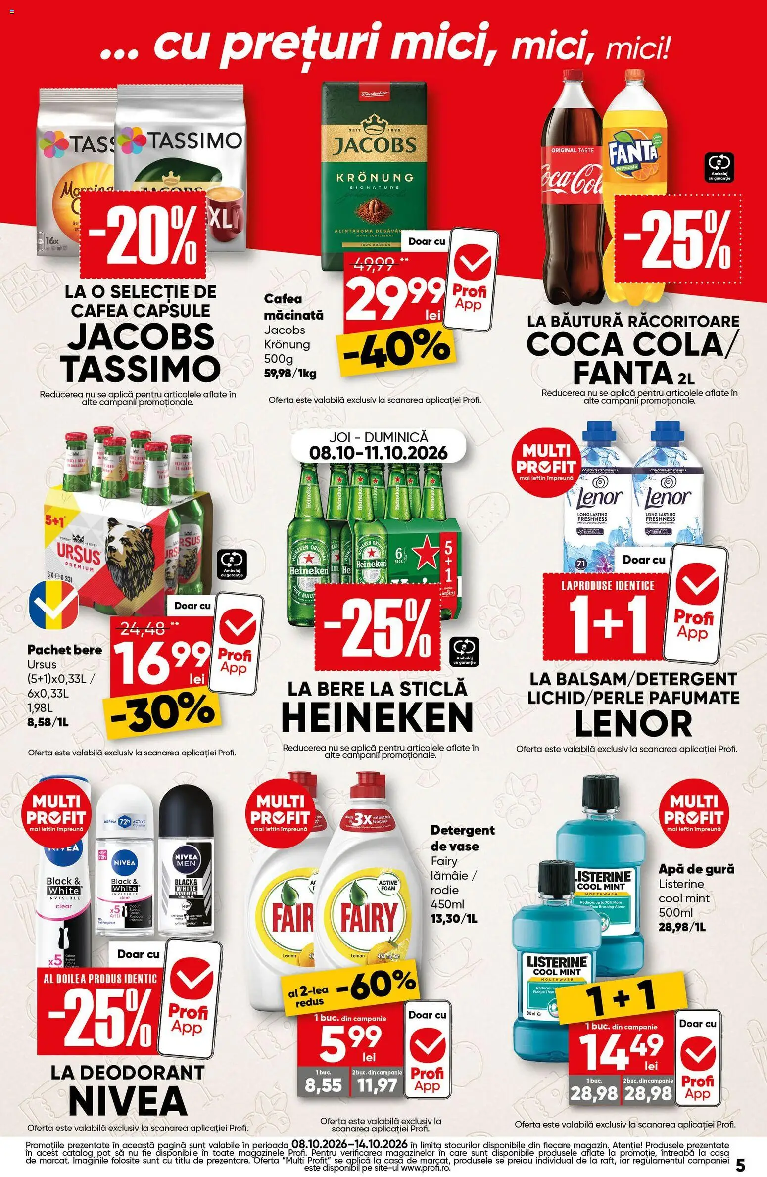 Noul catalog Profi – valabil de la 08.10.2026 | Pagină: 5 | Produse: Nivea, Coca cola, Clear, Detergent