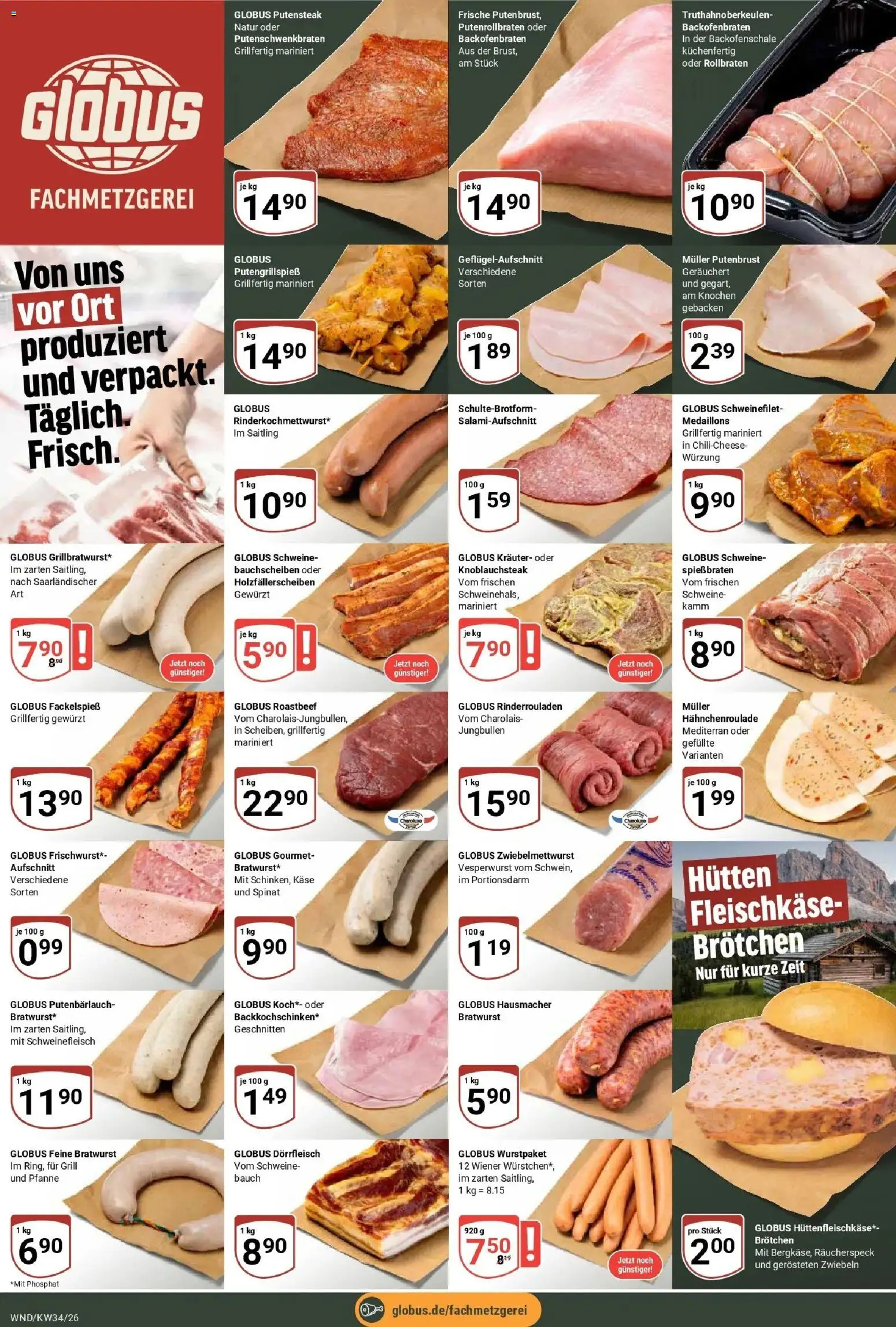 Globus Prospekt St. Wendel (ab 17.08.2026) » Angebote online | Seite: 10 | Produkte: Putenbrust, Roastbeef, Schweinefilet, Zwiebeln