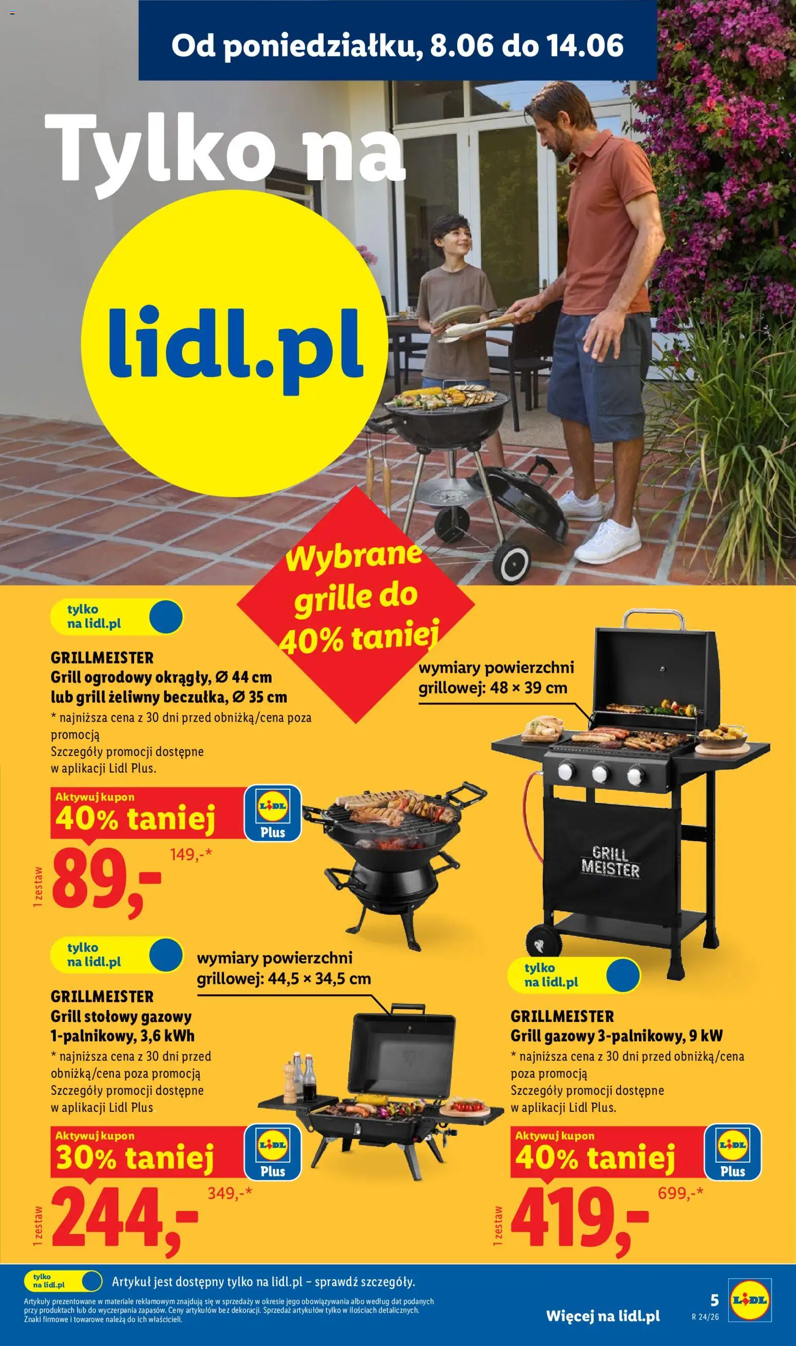 Lidl Katalog od 08.06.2026 | Strona: 5 | Produkty: Grill, Grill gazowy