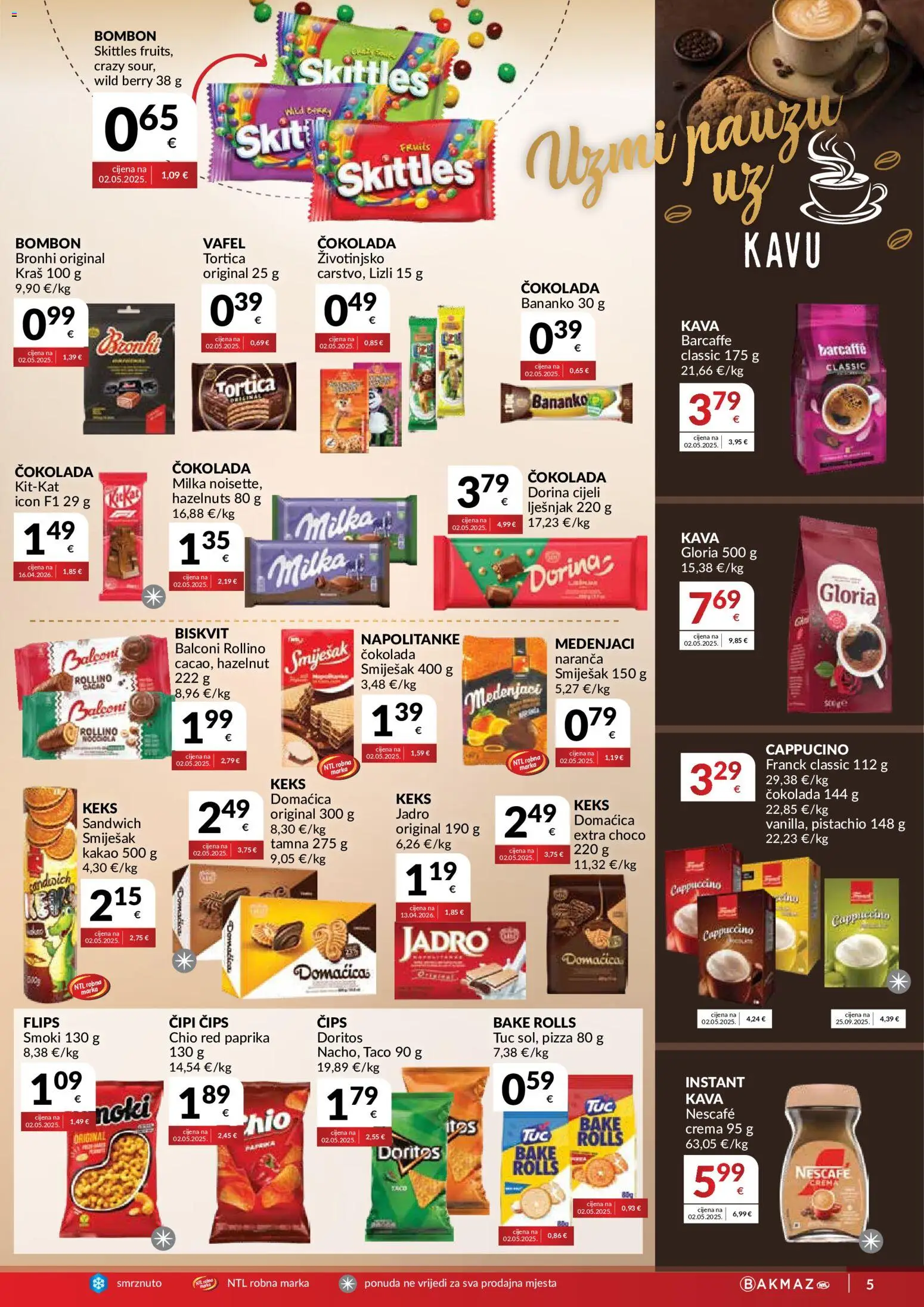 Bakmaz katalog | vrijedi od 17.06.2026 | Stranica: 5 | Proizvodi: Nescafe, Keks, Lješnjak, Kakao