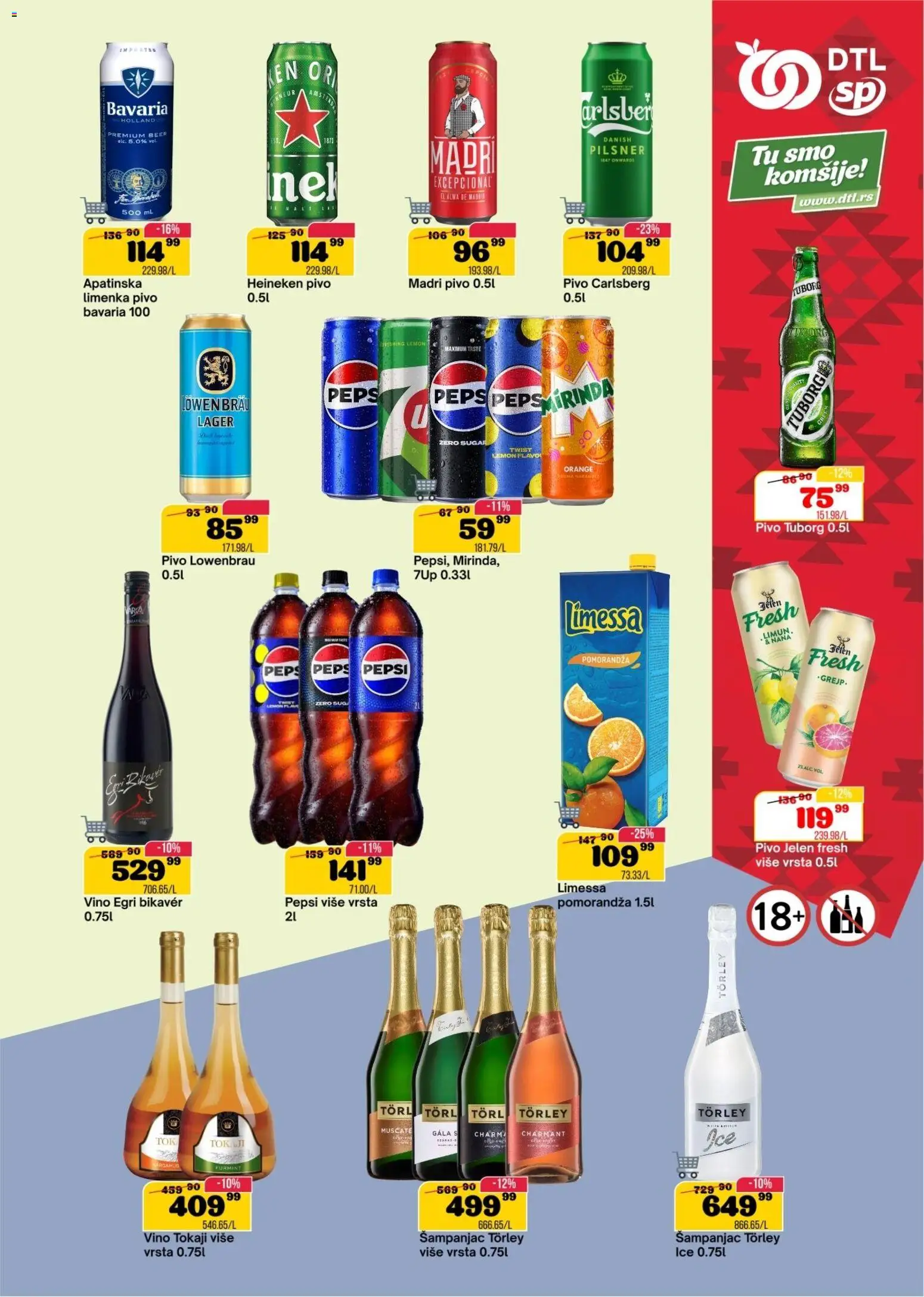 Senta Promet katalog - važi od 03.06.2026 | Strana: 13 | Proizvode: Heineken, Pomorandza, Vino, Pepsi