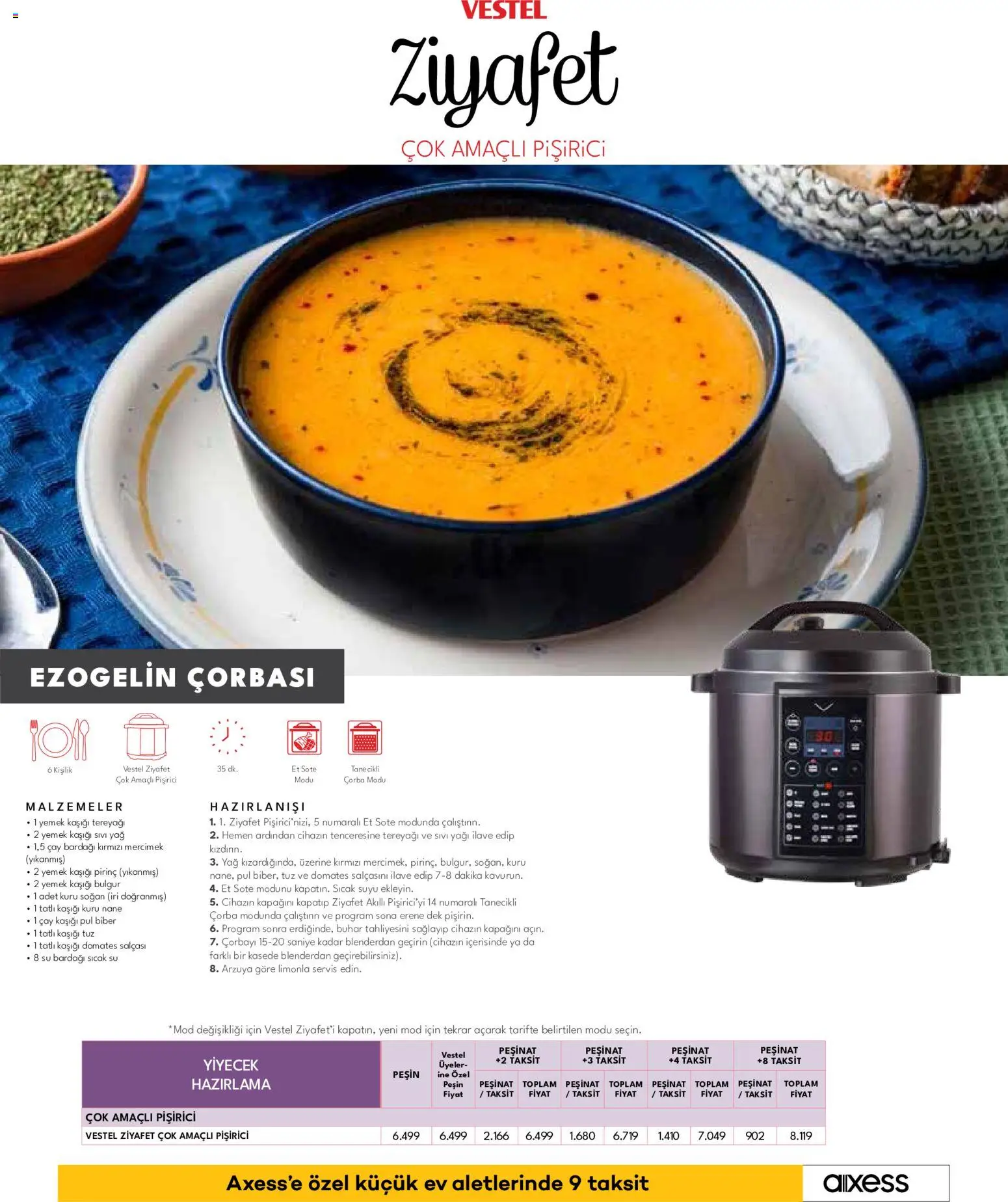 Vestel - Küçük Ev Aletleri - 01 Ekim 2026 tarihinden itibaren geçerlidir | Sayfa: 14 | Ürünler: Çay, Et, Soğan, Su