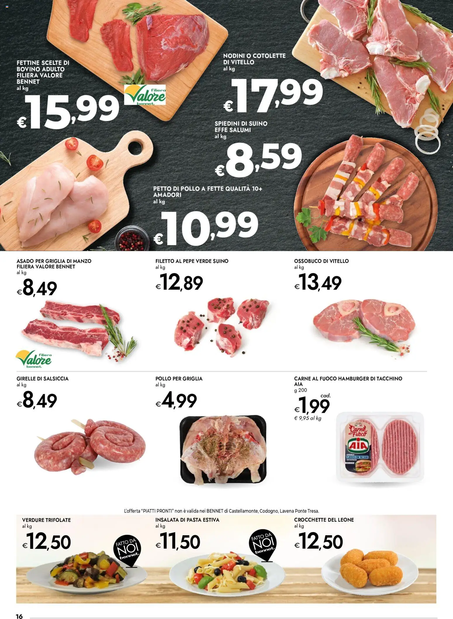 Volantino bennet del 21.05.2026 | Pagina: 16 | Prodotti: Petto di Pollo, Pepe, Salsiccia, Pasta