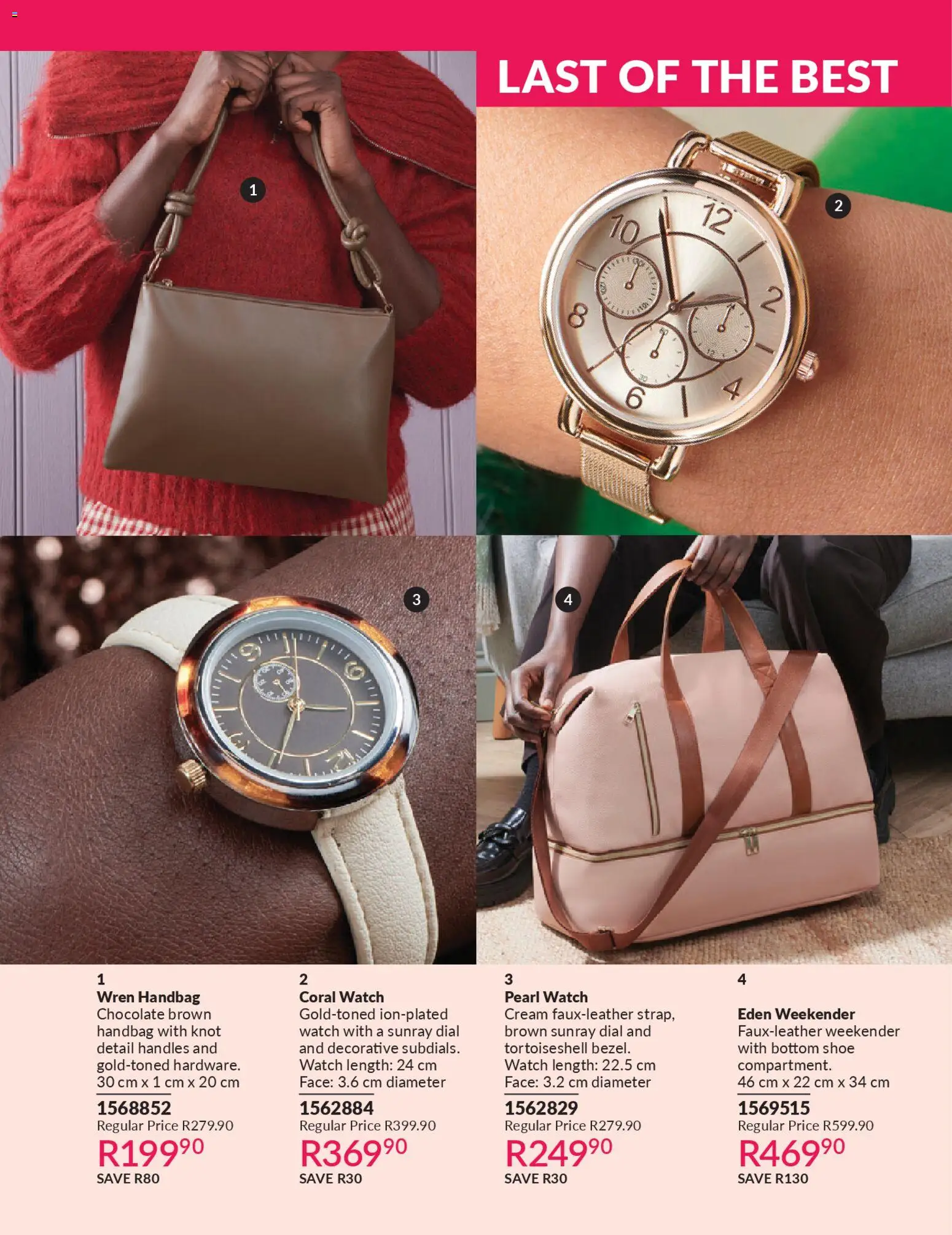 New Avon catalogue – valid from 01.04.2026 | Page: 137 | Products: Watch, Handbag, Bag, Chocolate