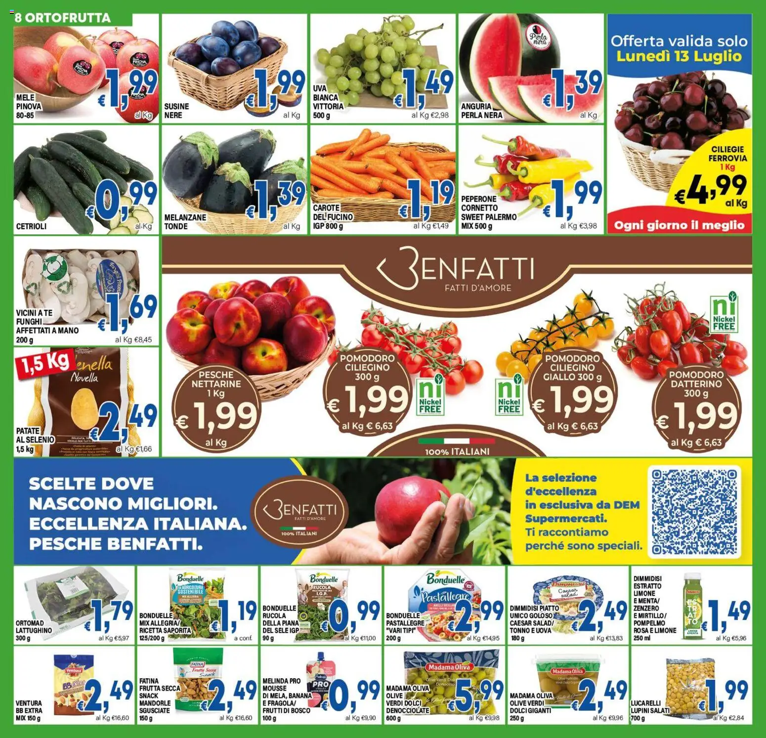 Volantino DEM del 10/07/2026 | Pagina: 8 | Prodotti: Lupini, Tè, Frutta, Pomodoro