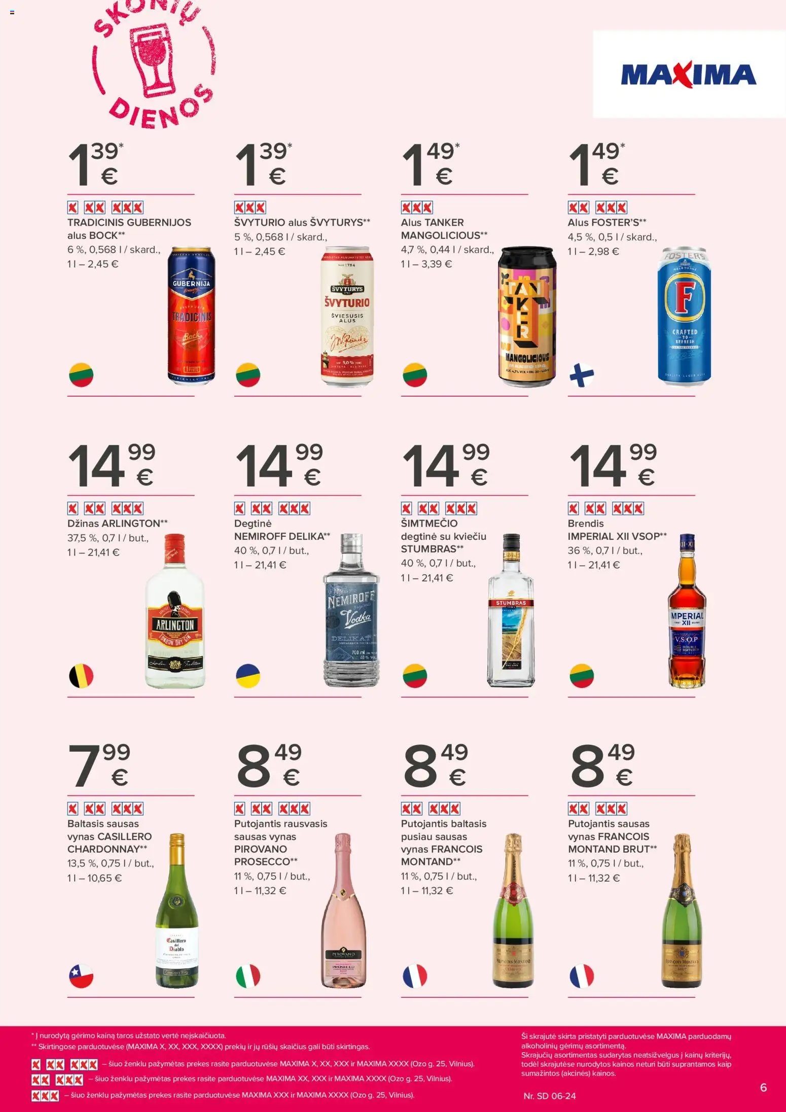 MAXIMA akcijos nuo 11.06.2026 | Puslapis: 6 | Prekių: Degtinė, Vynas, Alus, Džinas