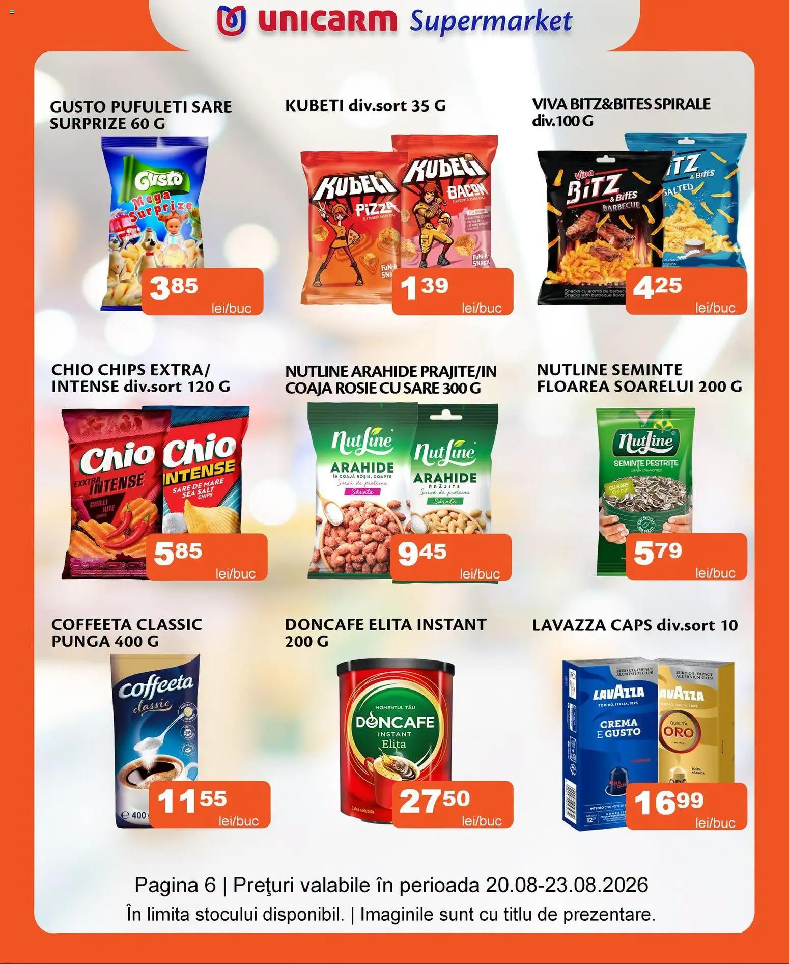 Noul catalog Unicarm – valabil de la 20.08.2026 | Pagină: 6 | Produse: Chilli, Semințe, Pufuleți, Intense