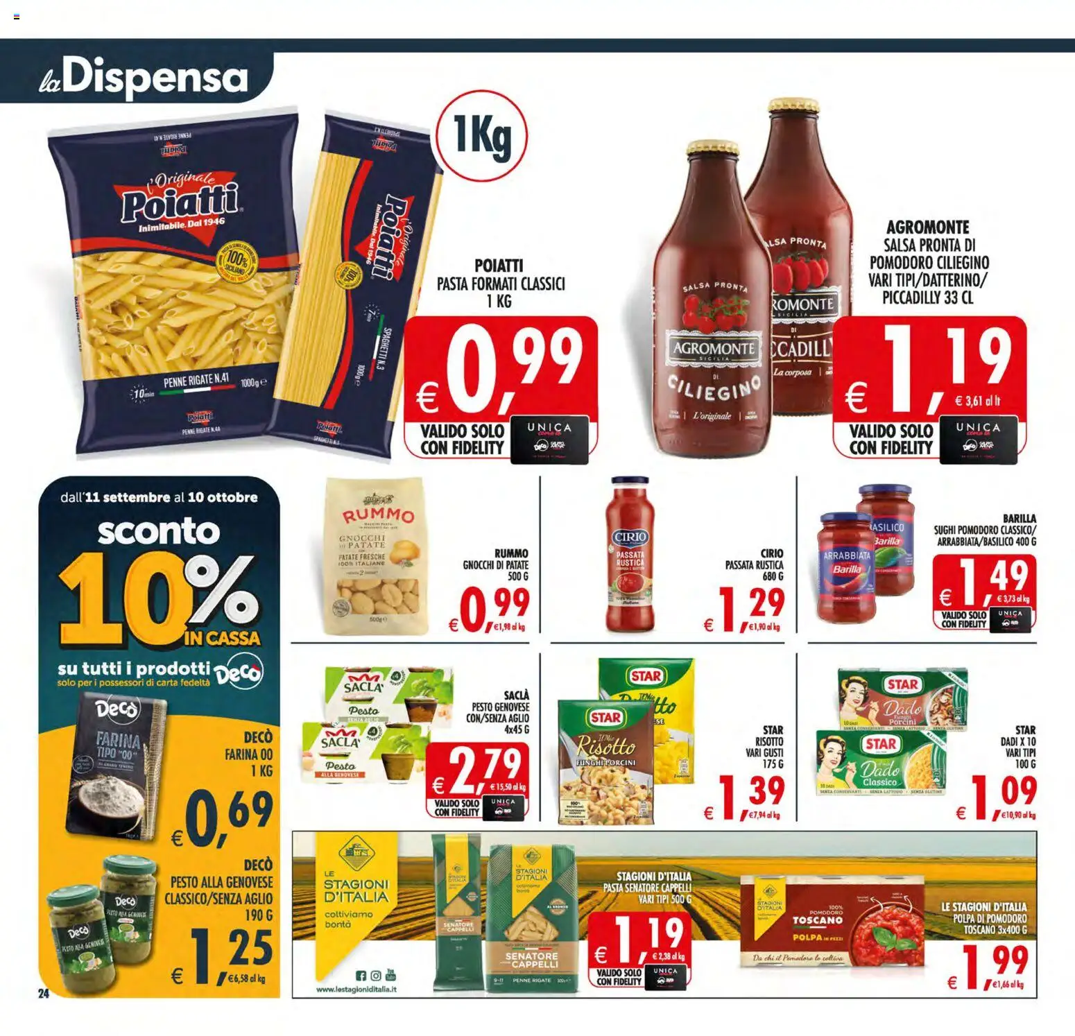 Volantino Decò del 11/09/2026 | Pagina: 25 | Prodotti: Salsa, Pomodoro, Funghi, Penne