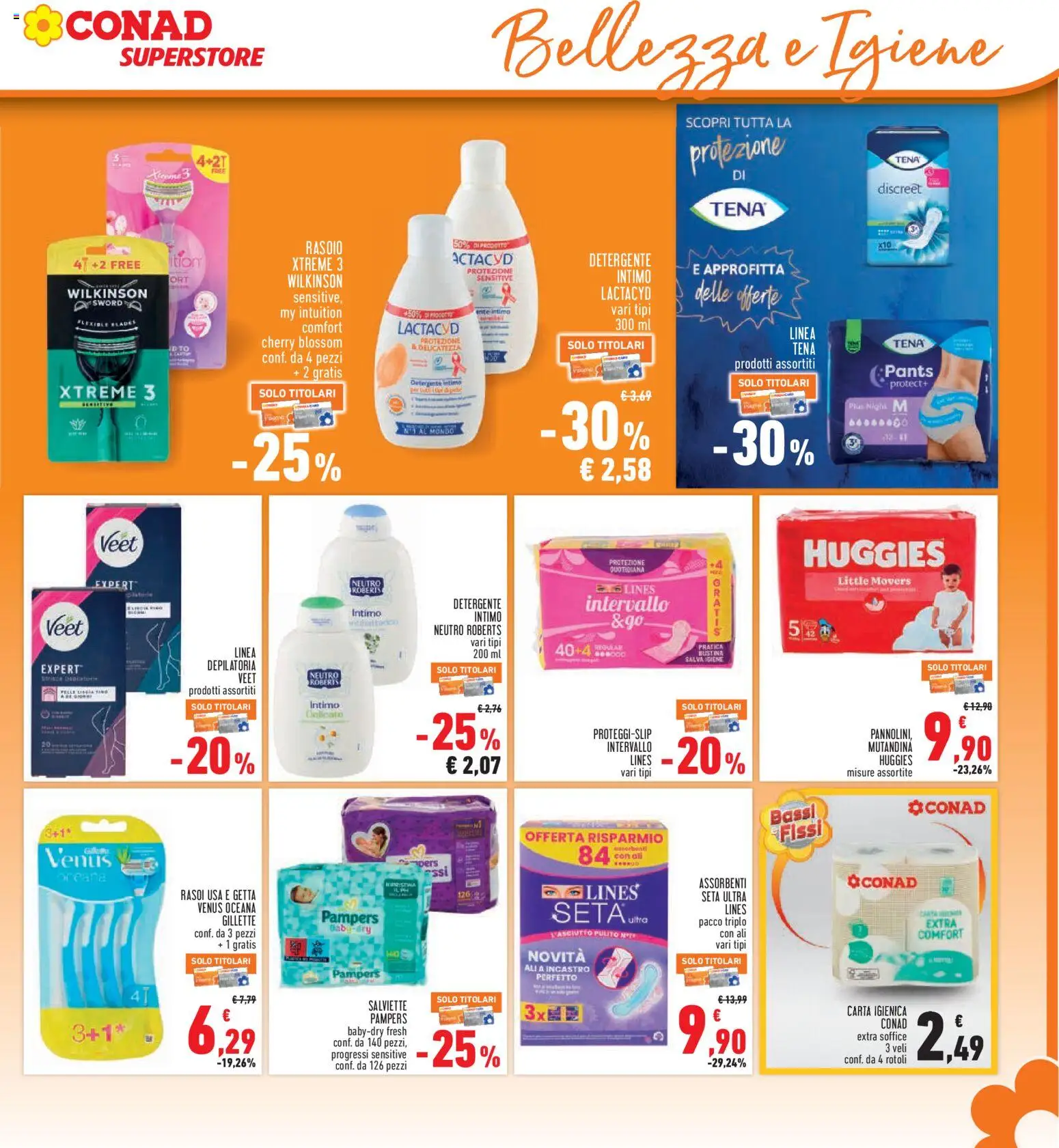 Volantino Conad del 08/10/2026 | Pagina: 21 | Prodotti: Carta igienica, Detergente intimo, Detergente, Intimo