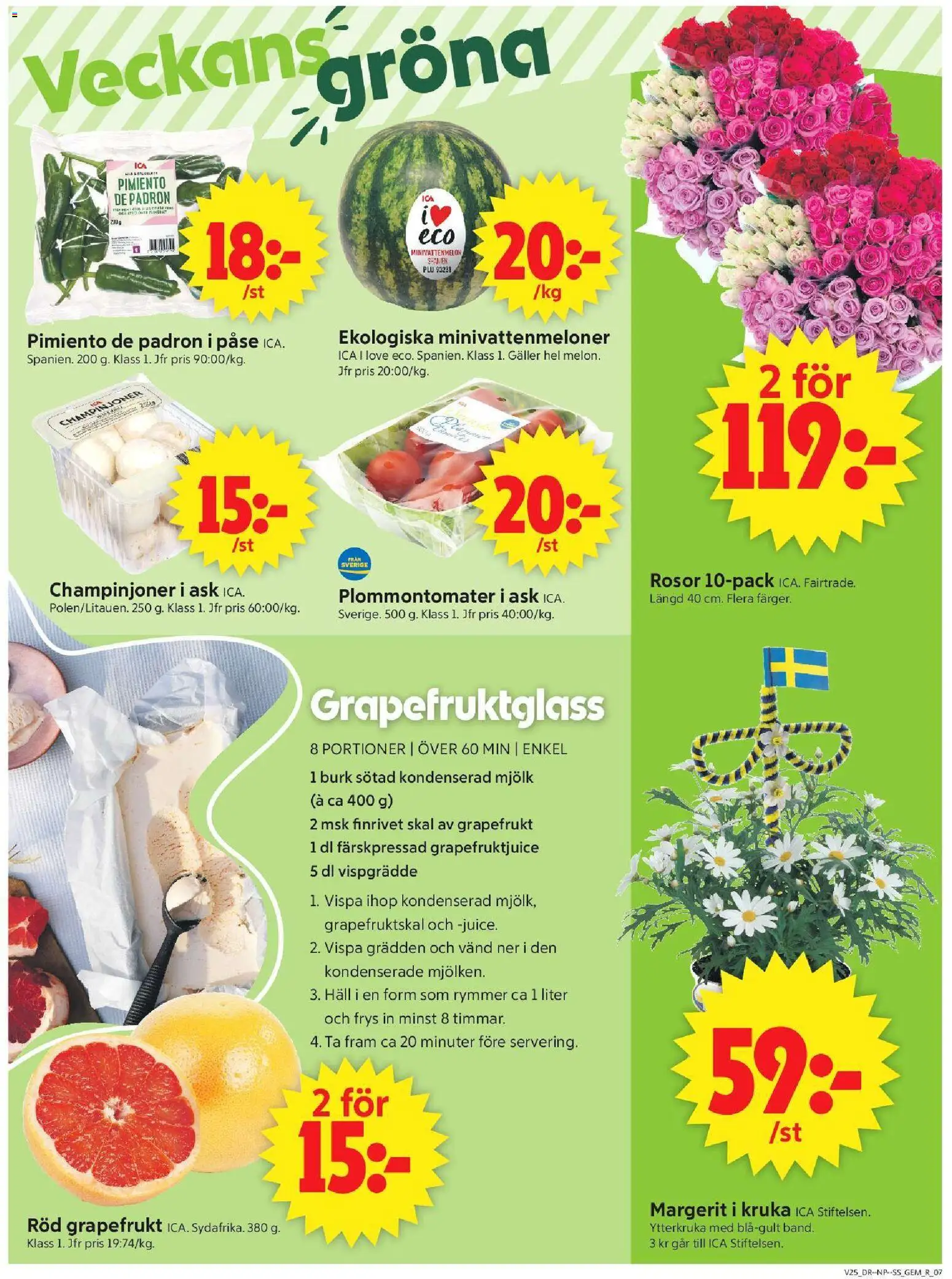 ICA Supermarket reklamblad aktuell från 15.06.2026 | Sida: 9 | Produkter: Kruka, Mjölk, Champinjoner, Grapefrukt