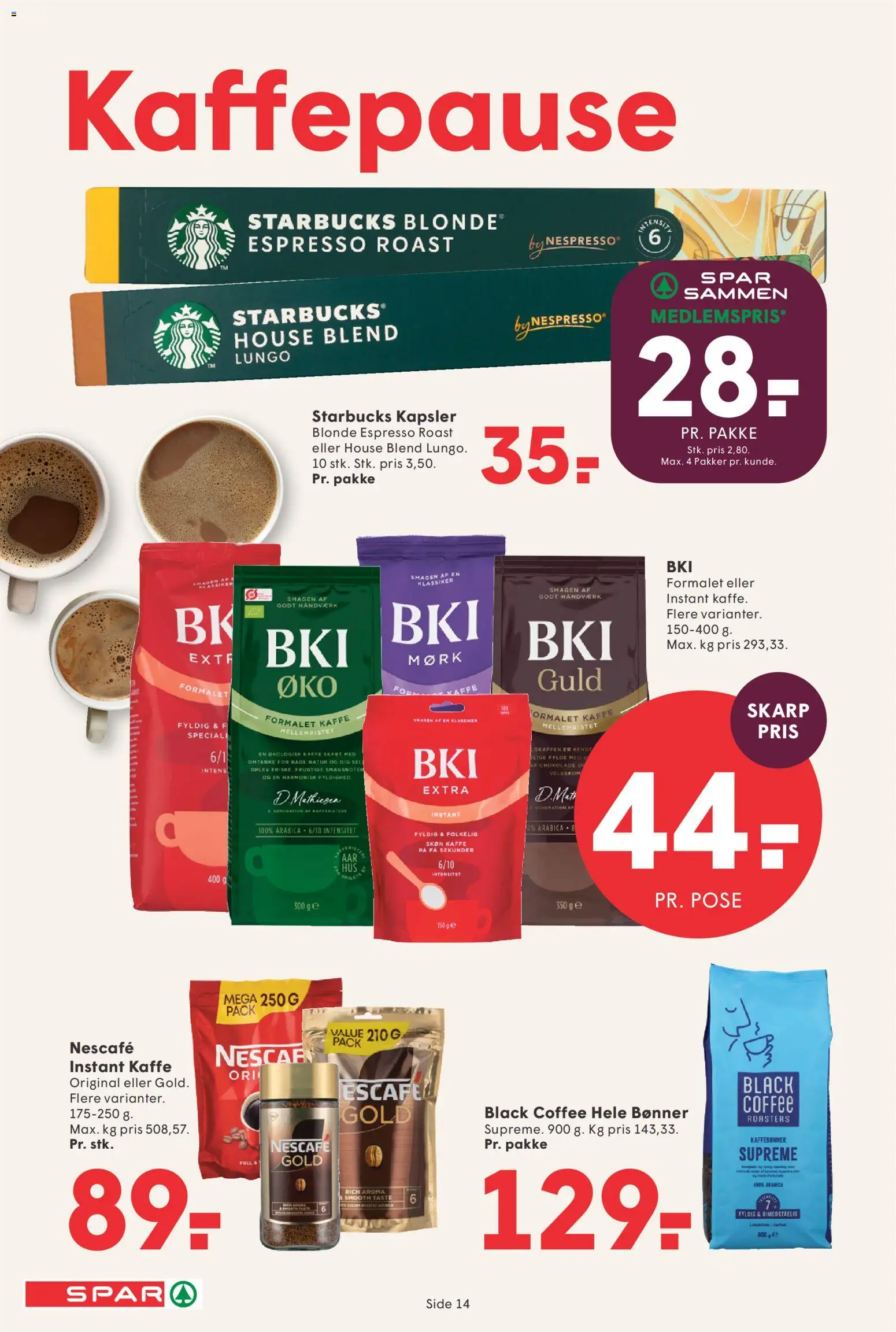 Spar tilbudsavis – gyldig fra 05.06.2026 | Side: 16 | Produkter: Kaffe, Chokolade, Bønner, Instant Kaffe
