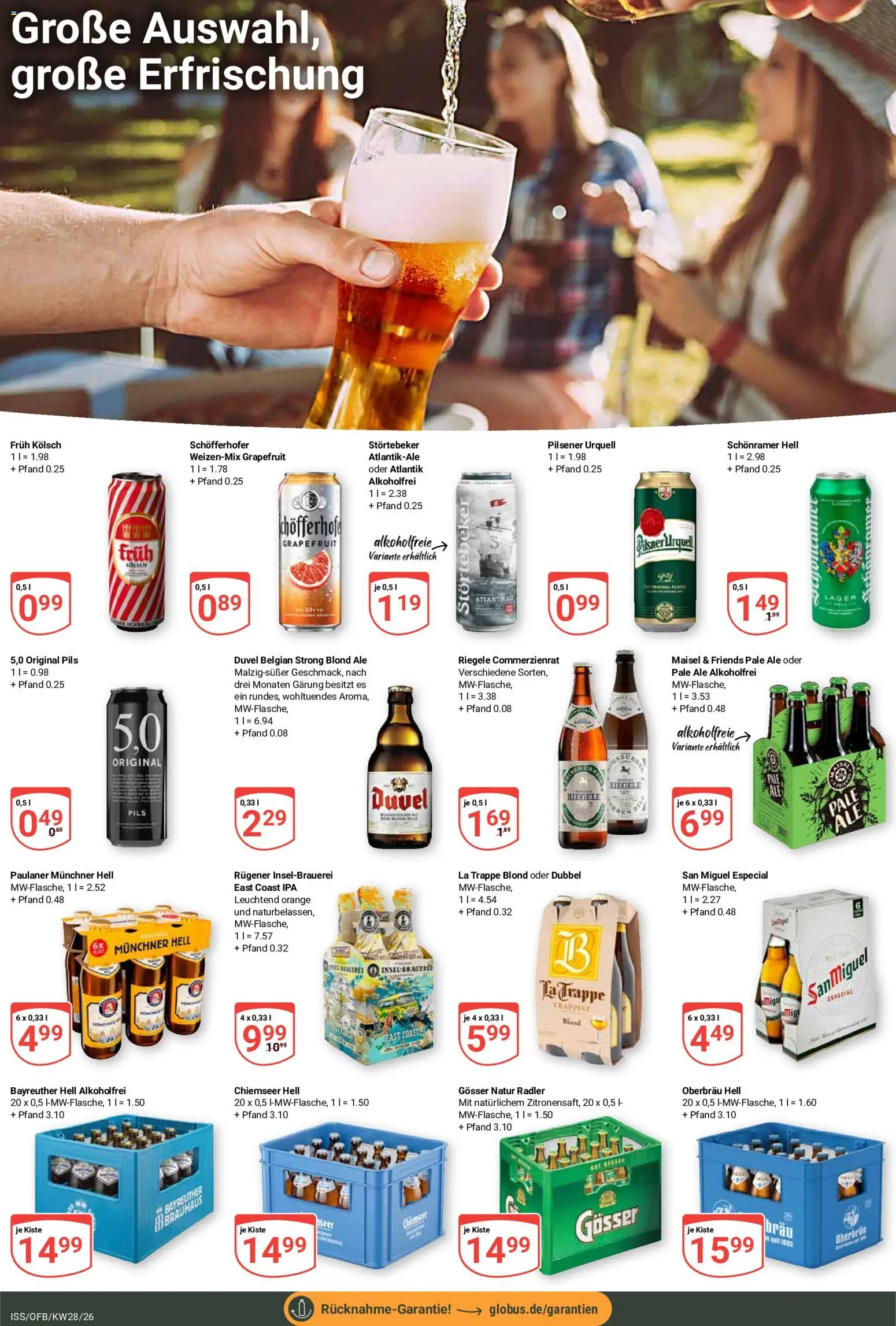 Globus Prospekt – gültig ab 06.07.2026 | Seite: 22 | Produkte: Bayreuther hell, Pils, Grapefruit, Pilsner urquell