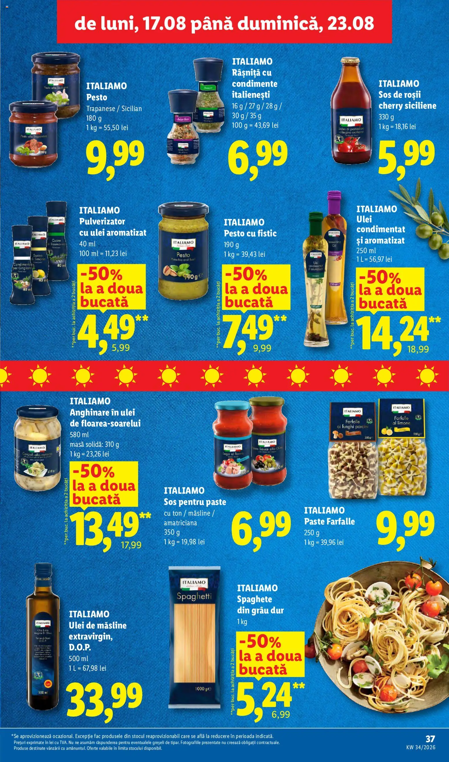 Noul catalog Lidl – valabil de la 17.08.2026 | Pagină: 37 | Produse: Masă, Măsline, Ulei de masline, Fistic