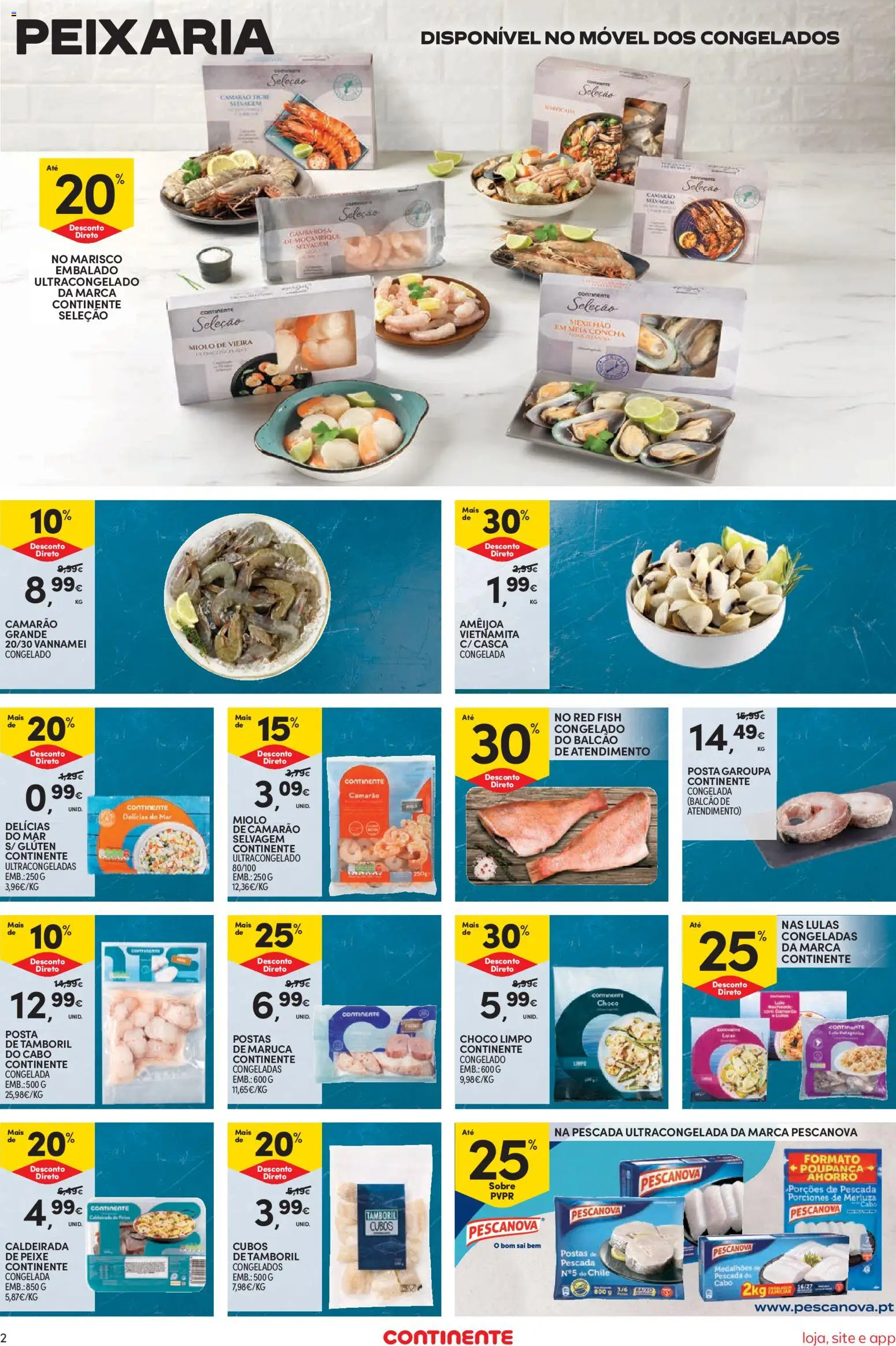 Continente Semanal Continente Bom Dia │ válido de 01/09/2026 | Página: 2 | Produtos: Cabo, Lulas, Camarão, Peixe
