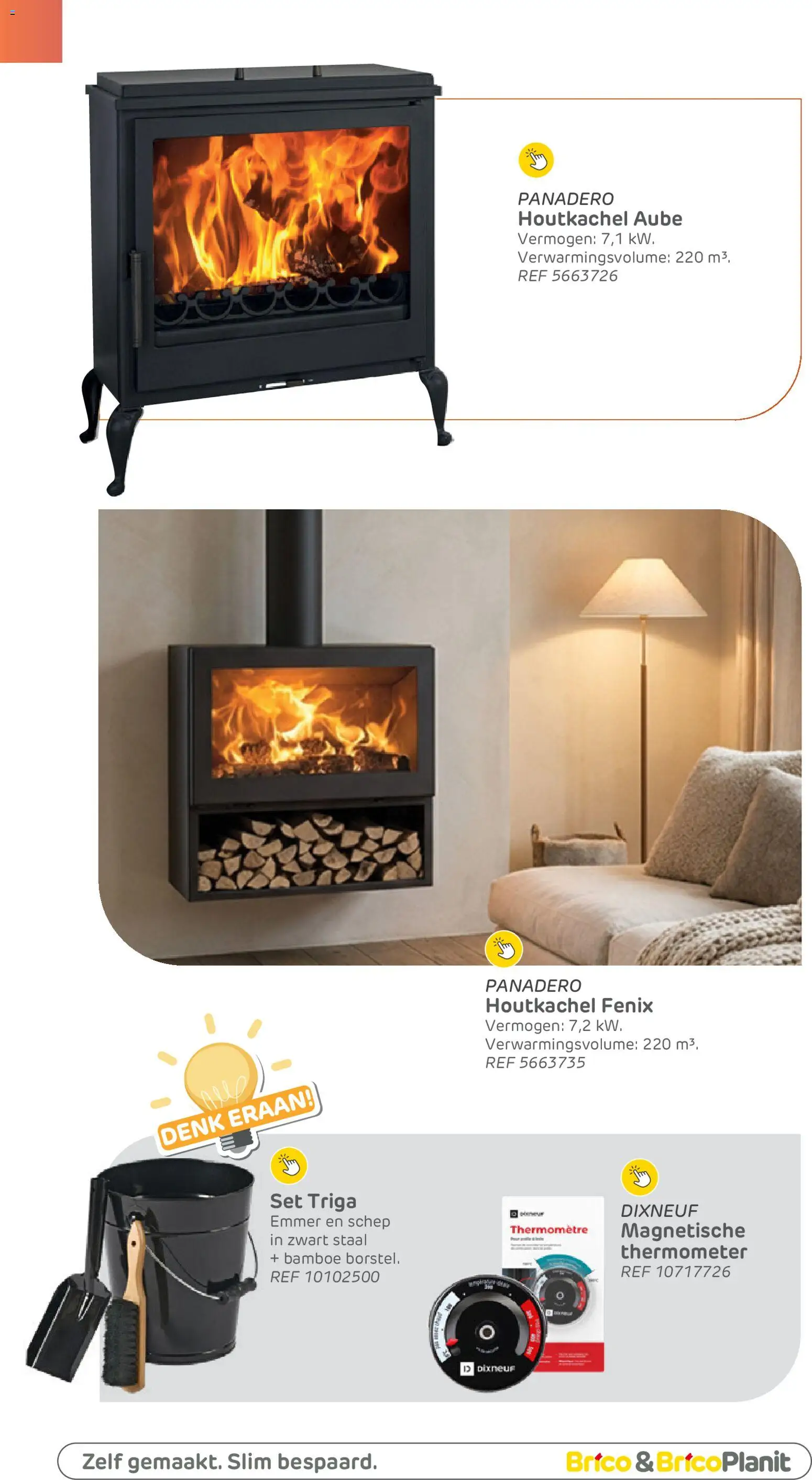 {H1} | Pagina: 8 | Producten: Houtkachel, Thermometer, Schep