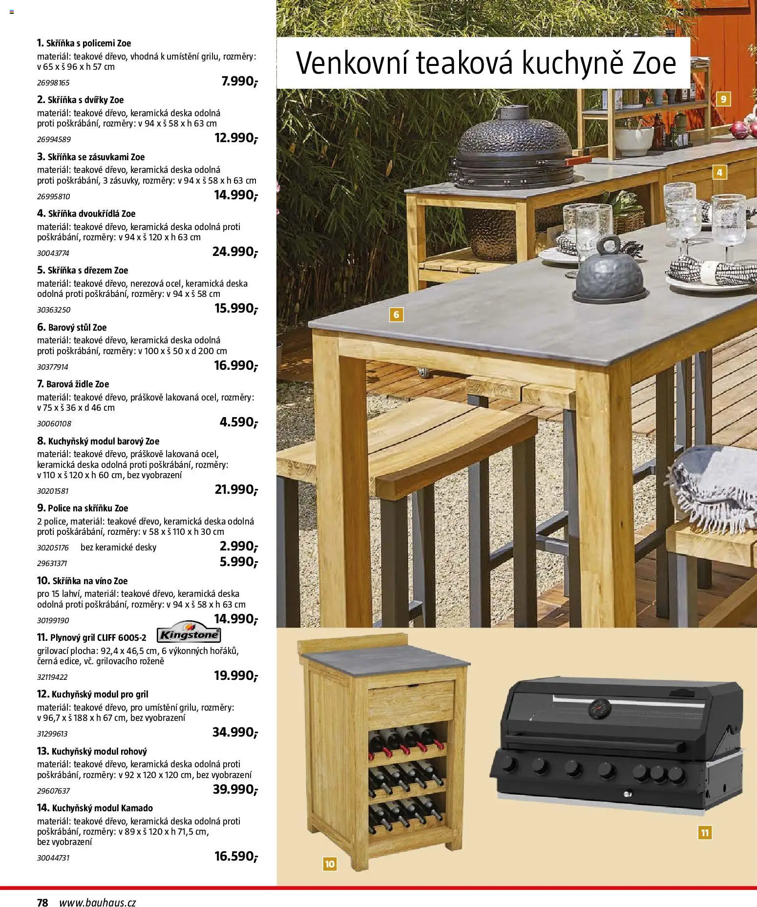 Bauhaus katalog Záhradní nábytek od 08.04.2026 | Strana: 78 | Produkty: Židle, Skříňka, Desky, Kuchyně