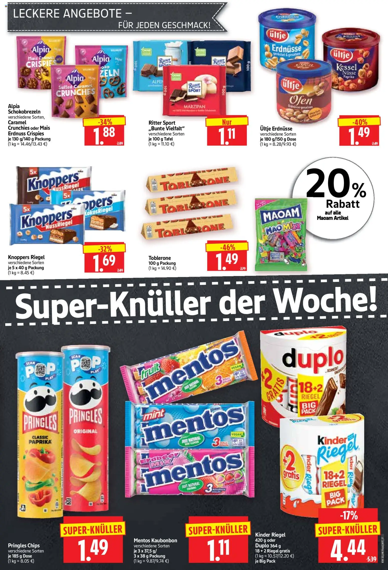 HERKULES Prospekt – gültig ab 10.08.2026 | Seite: 17 | Produkte: Erdnüsse, Kinder riegel, Pringles, Chips