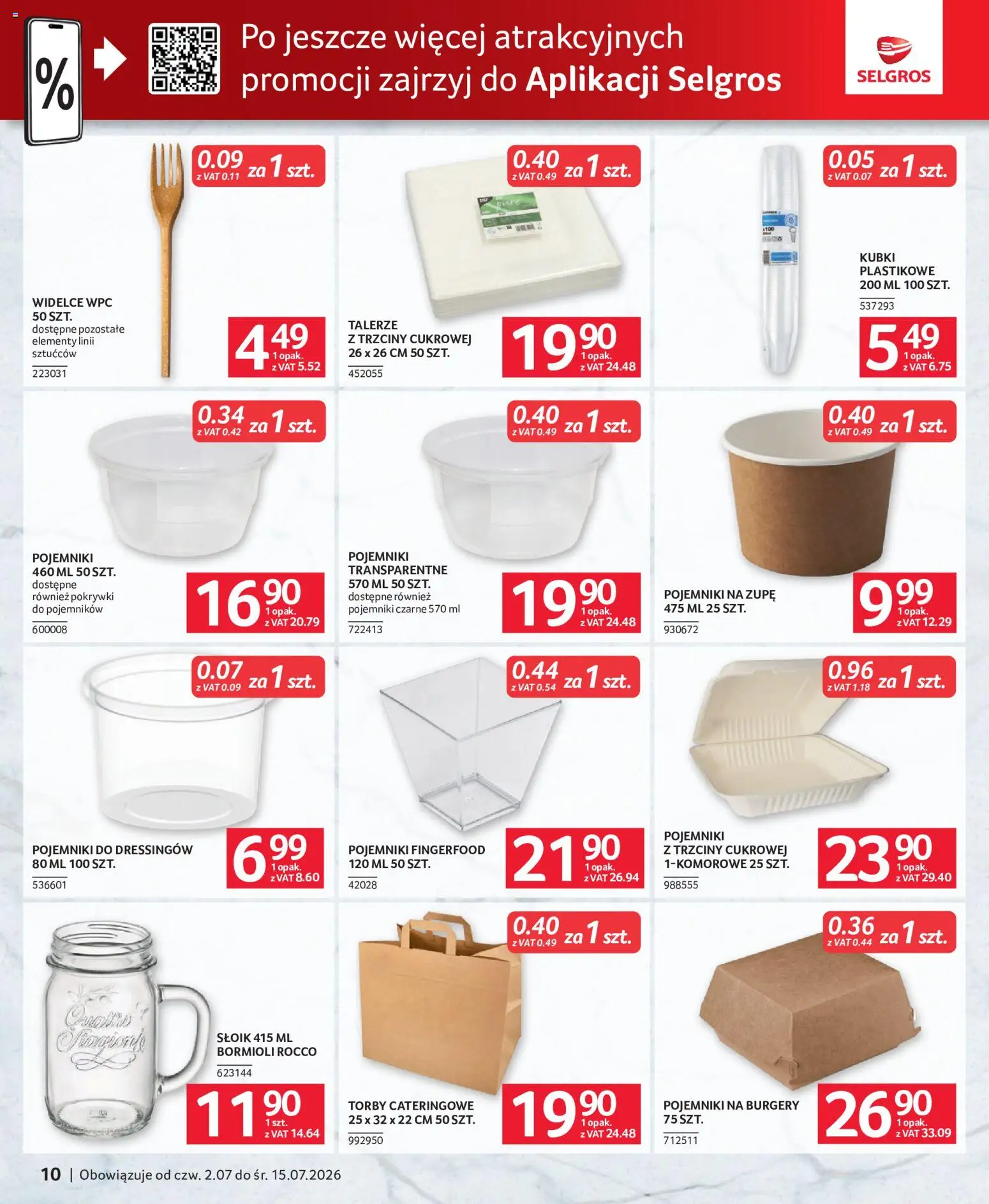 Selgros cash&carry gazetka - Oferta dla gastronomii od 02.07.2026 | Strona: 10 | Produkty: Talerze