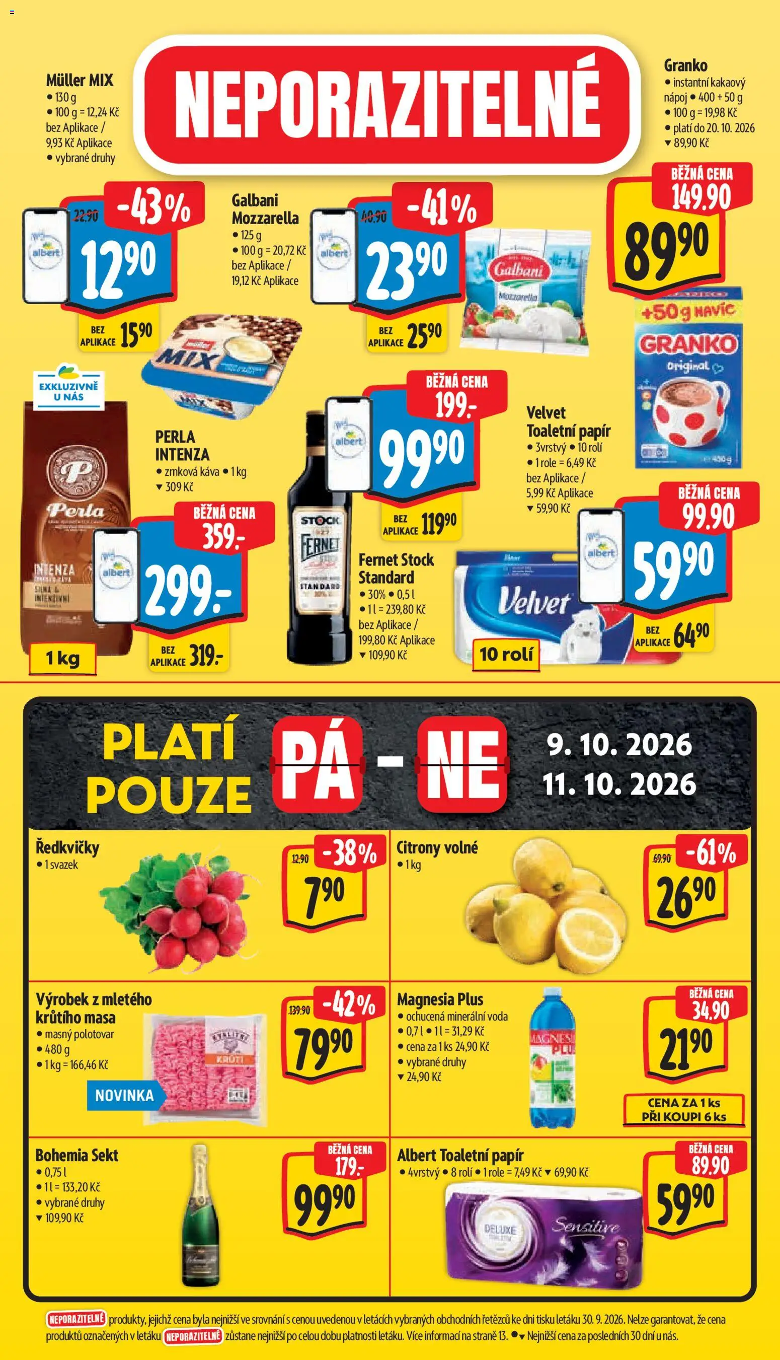 Albert leták - Hypermarket - Znojmo od 07.10.2026 | Strana: 16 | Produkty: Káva, Bohemia sekt, Toaletní papír, Magnesia