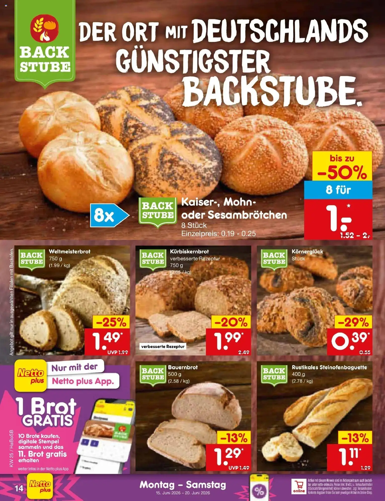 Netto Marken-Discount Prospekt Wuppertal – gültig ab 14.06.2026 | Seite: 18 | Produkte: Brot