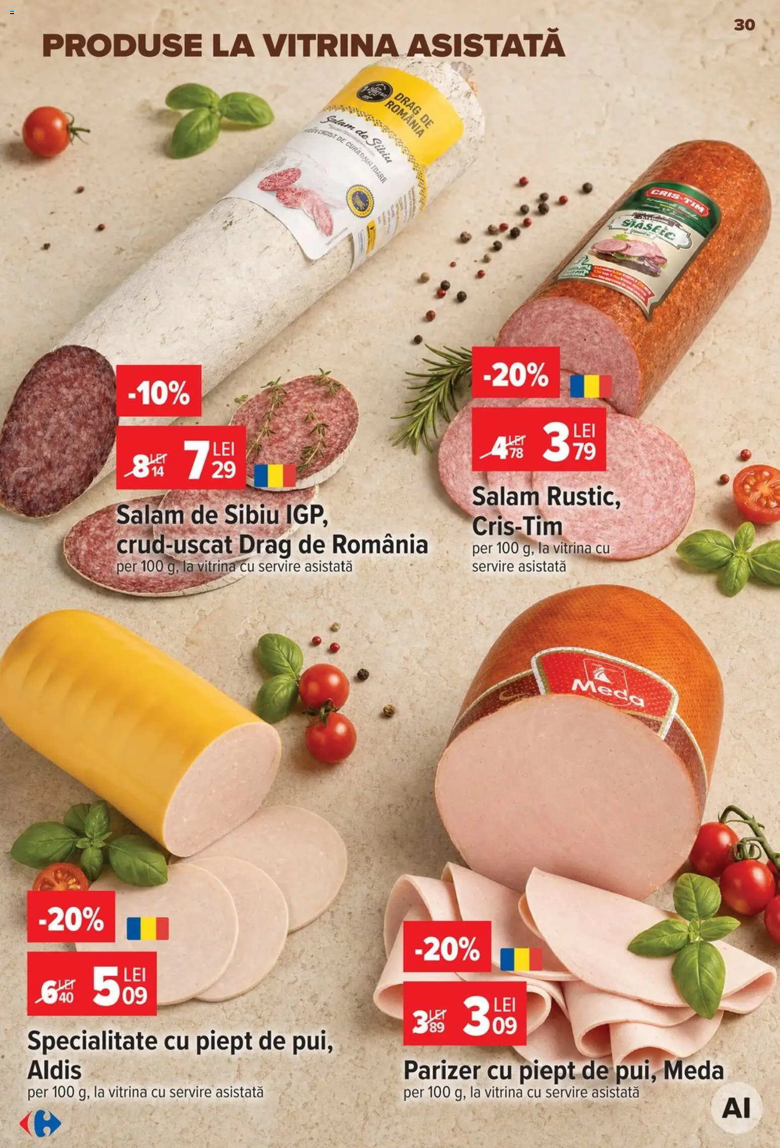 Noul catalog Carrefour – valabil de la 19.08.2026 | Pagină: 30 | Produse: Vitrină, Salam, Parizer
