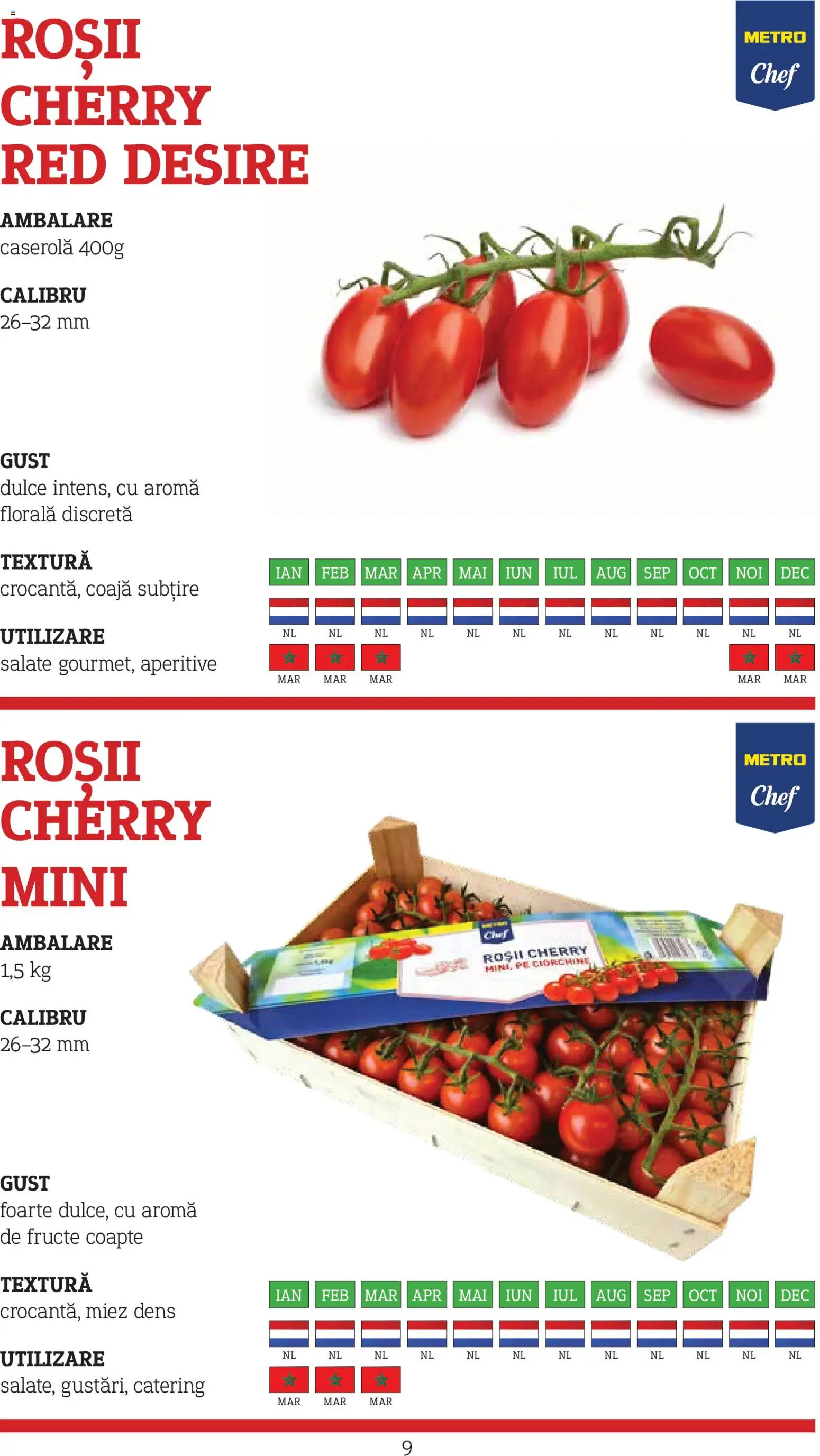 Noul catalog Metro – valabil de la 10.11.2025 | Pagină: 9 | Produse: Roșii, Fructe