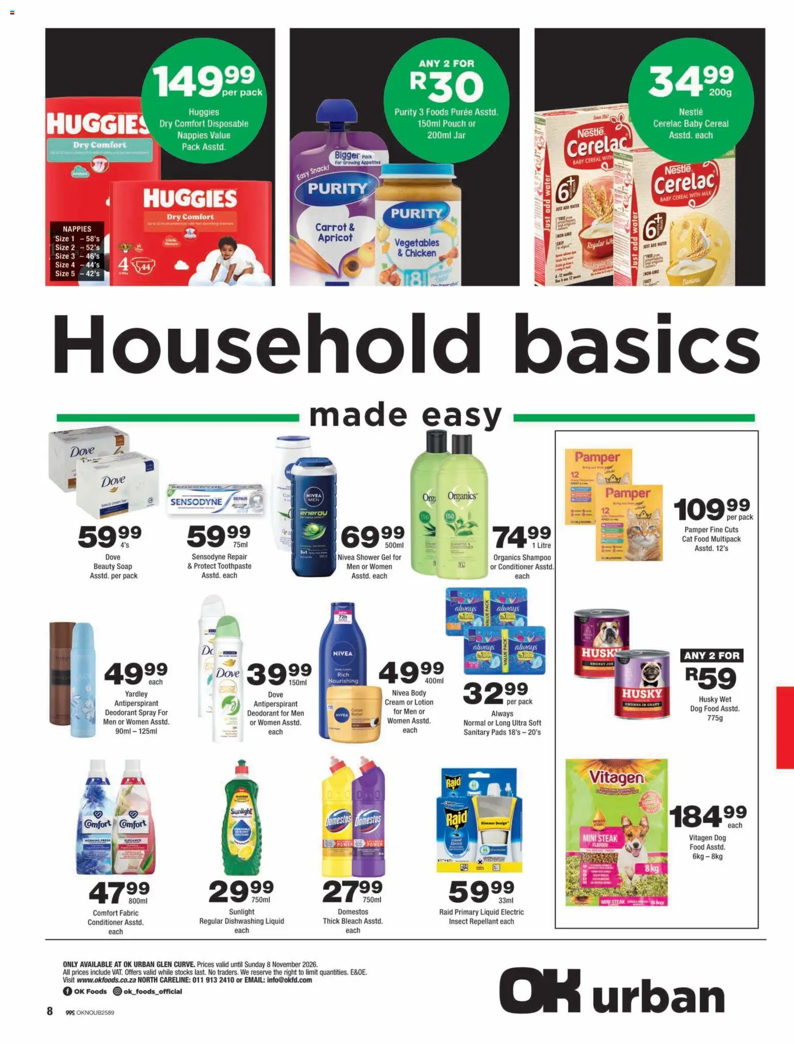 New OK Foods catalogue – valid from 23/10/2026 | Page: 8 | Products: Cream, Deodorant, Antiperspirant, Cat food