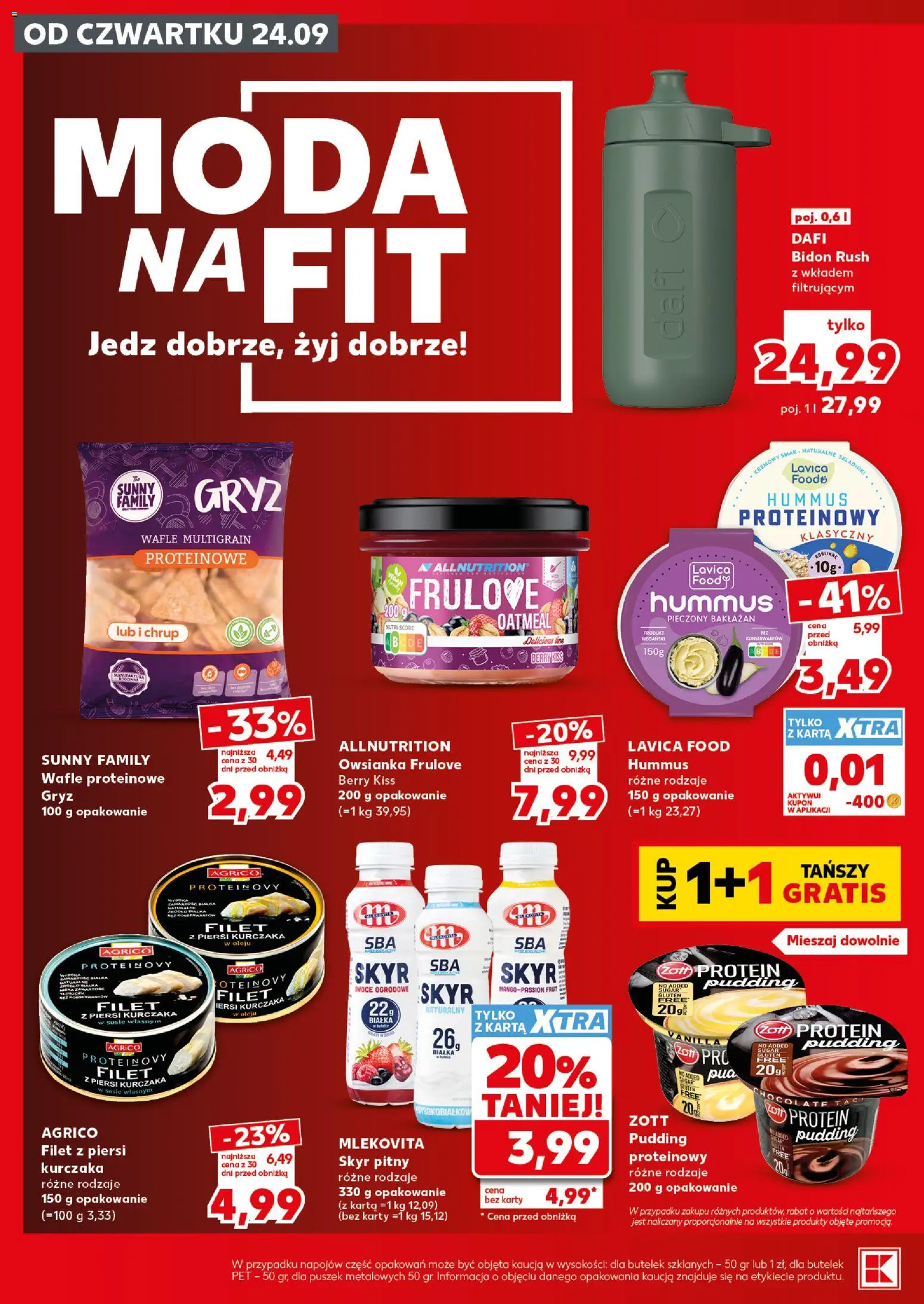 Kaufland Polsko leták - Mocny start od 28.09.2026 | Strana: 24 | Produkty: Hummus, Filet, Karty, Protein