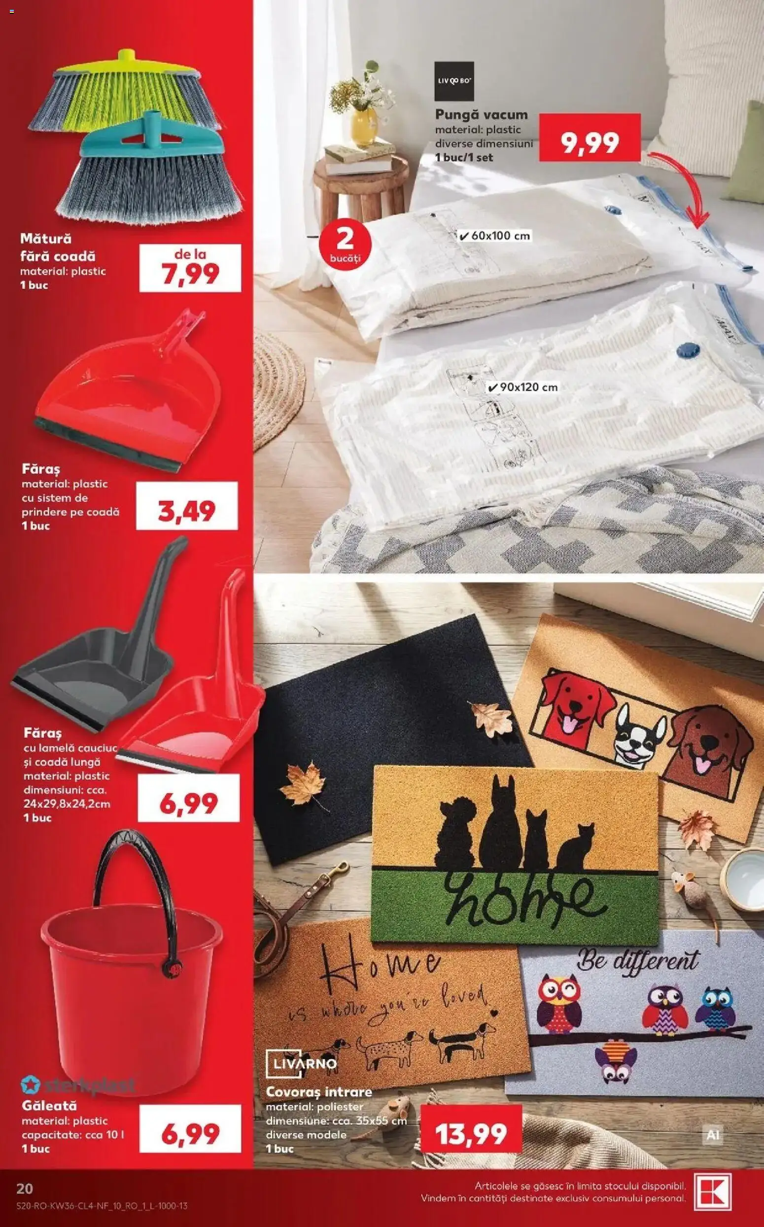 Kaufland Codlea 02.09.2026 - Revista si Oferta | Pagină: 20 | Produse: Pungă, Mătură, Covoraș Intrare, Faras