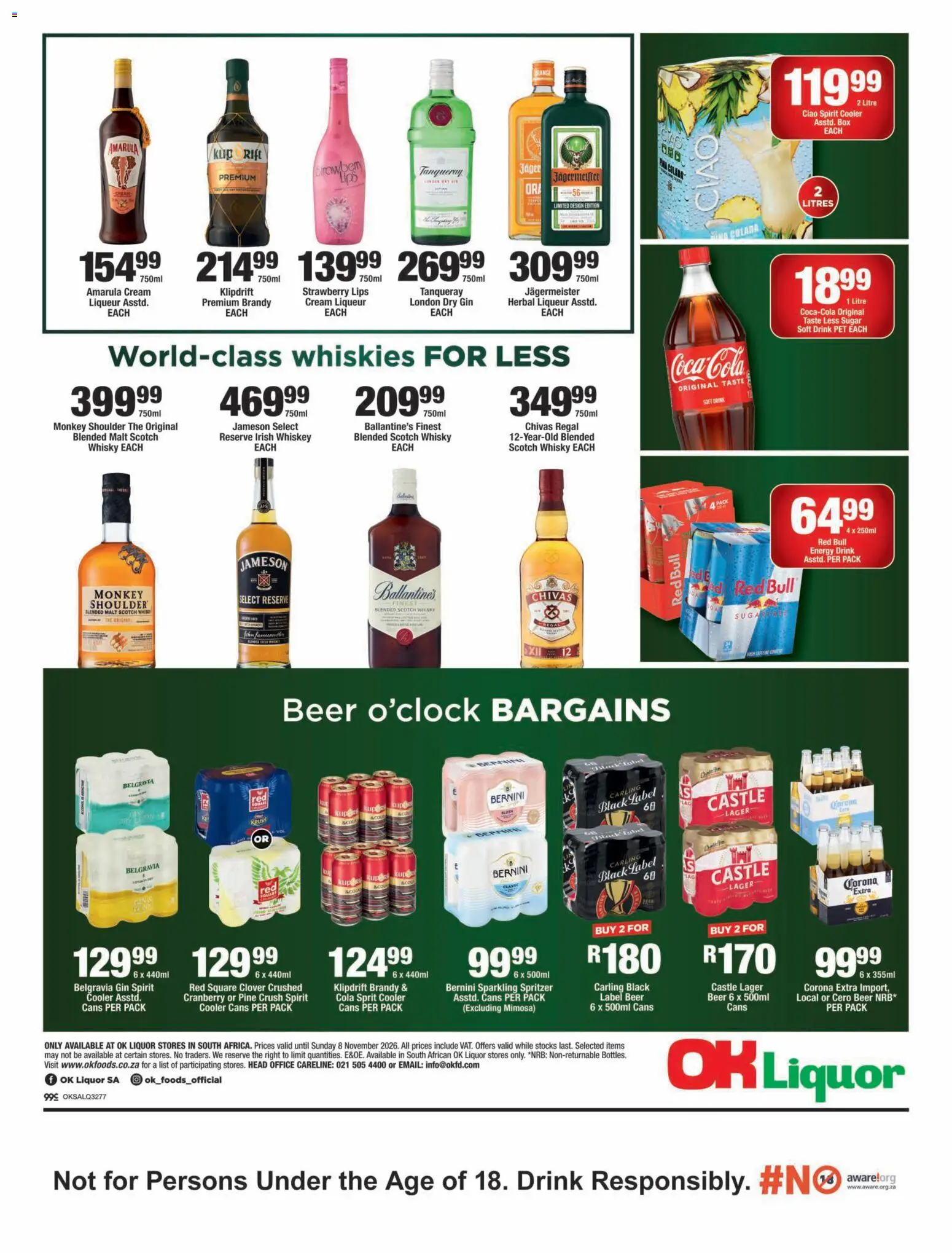New OK Foods catalogue – valid from 23/10/2026 | Page: 2 | Products: Jägermeister, Brandy, Beer, Cream