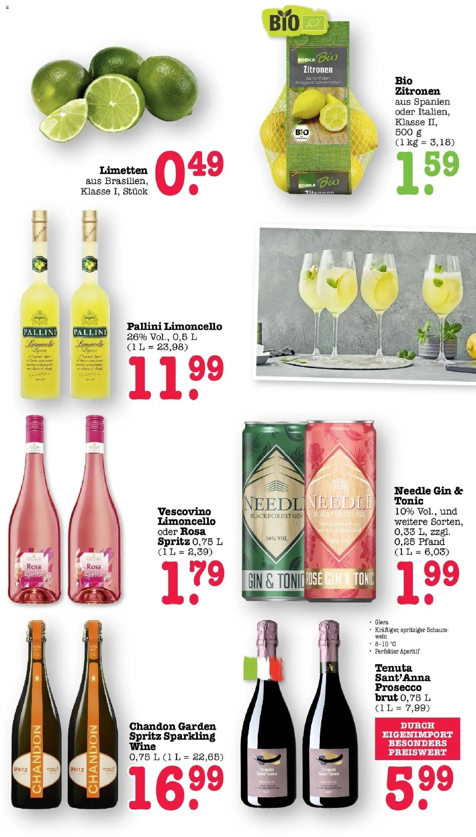 Edeka Prospekt Karlsruhe – gültig ab 27.07.2026 | Seite: 42 | Produkte: Prosecco, Limoncello, Wein, Zitronen