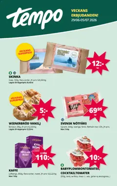Tempo erbjudanden - Förhandsvisning av reklamblad från butik Tempo aktuell från 29/06/2026