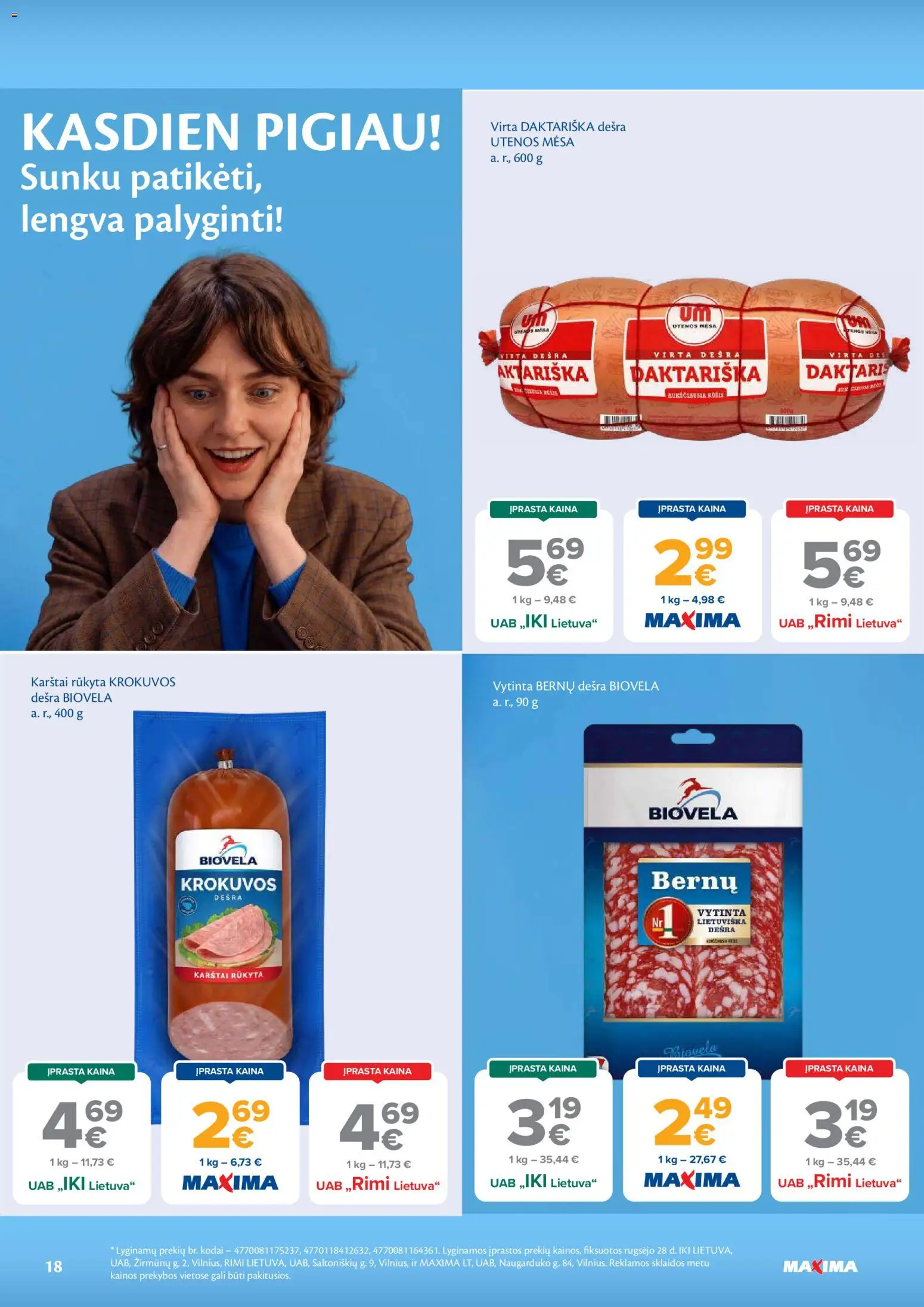 MAXIMA akcijos nuo 2026.10.06 | Puslapis: 18 | Prekių: Dešra